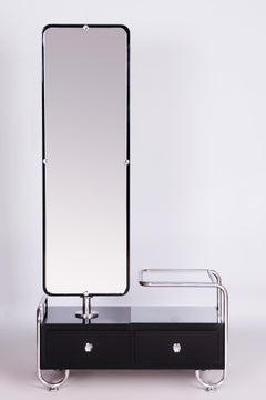 Restored Black Art Deco Dressing Mirror, 1930s, Made by Vichr a Spol