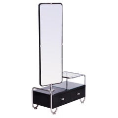 Restored Black Art Deco Dressing Mirror, 1930s, Made by Vichr a Spol