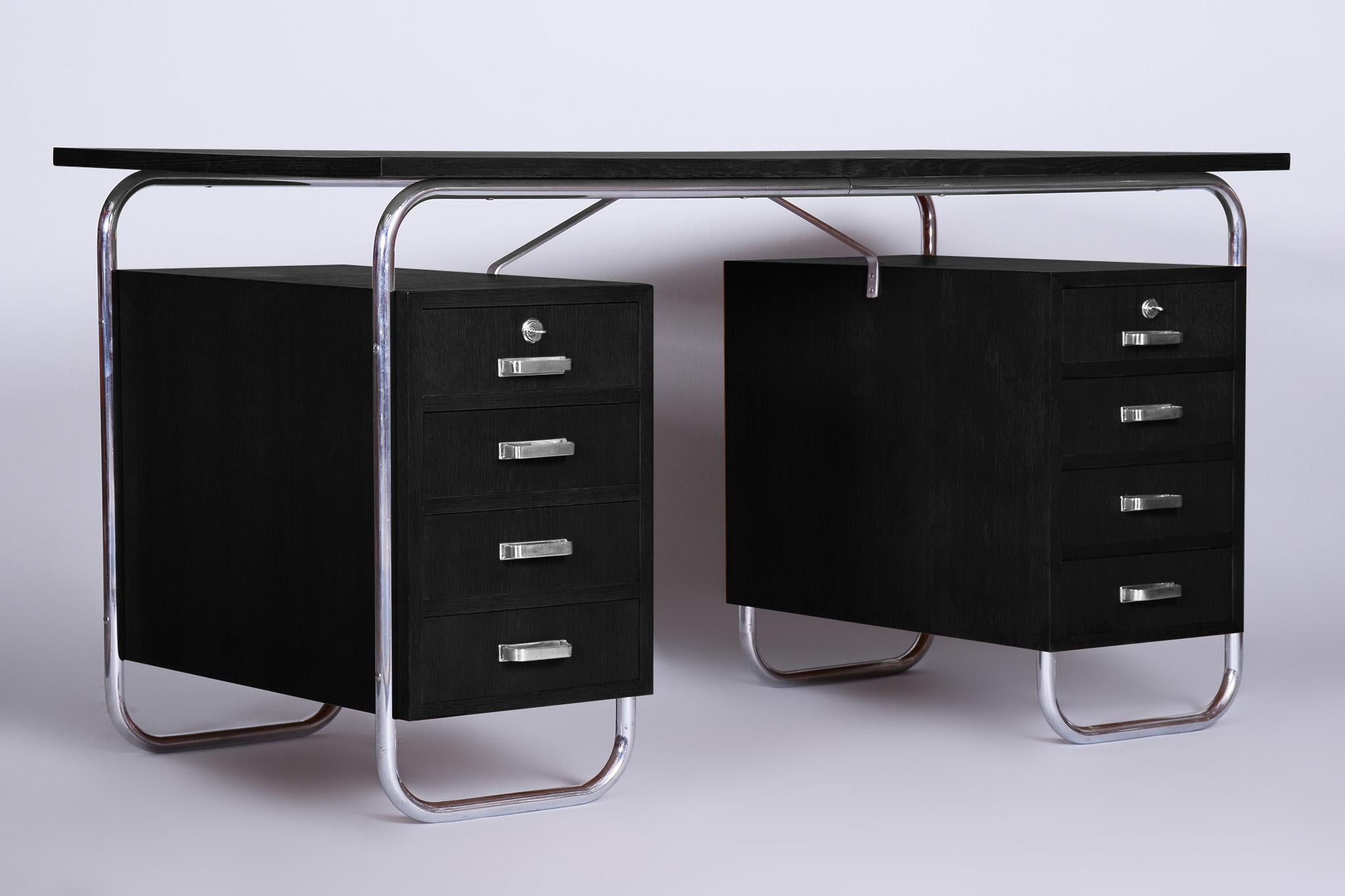 black desk with drawers