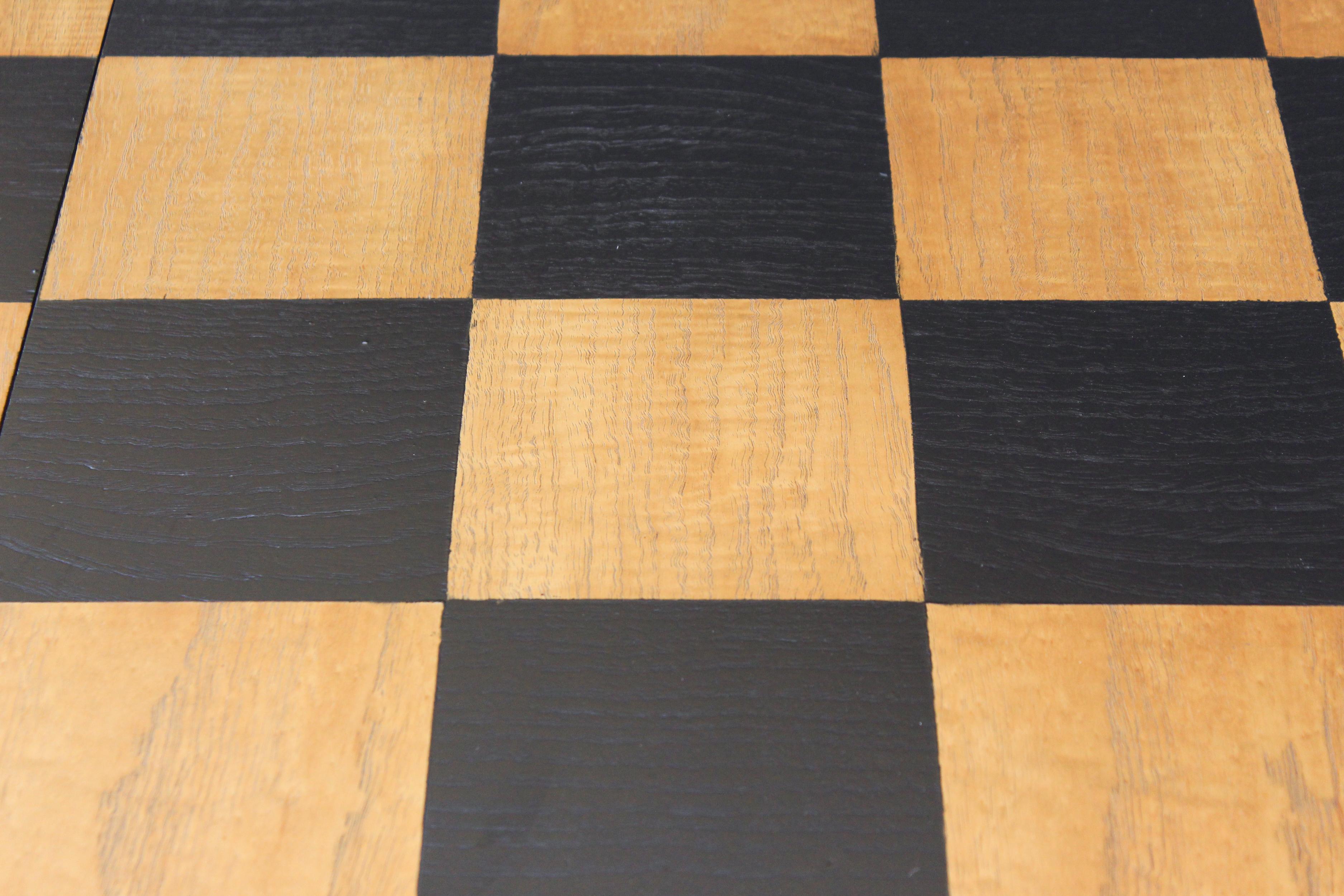 Restored Checkerboard Patchwork Rectangular Table after Milo Baughman with Leaf For Sale 10