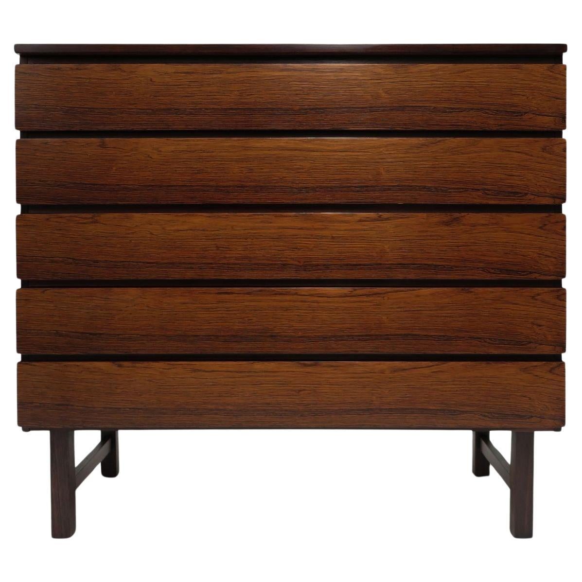 Restored Brazilian Rosewood Dresser by Kai Kristiansen, Danish Modern, 1958 For Sale