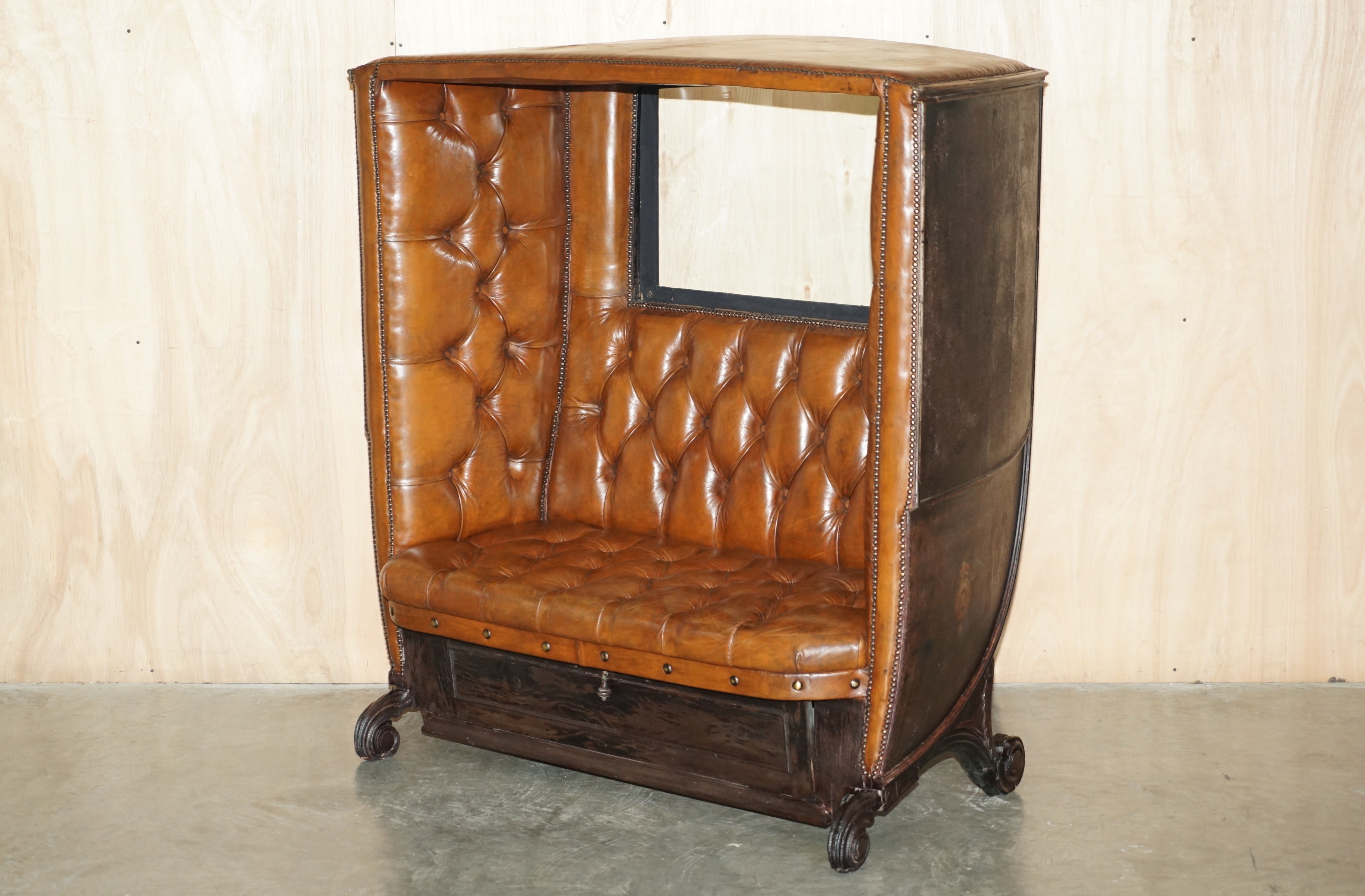 Royal House Antiques

Royal House Antiques is delighted to offer for sale this absolutely exquisite, super rare, fully restored High Victorian carriage coach seat which can be used as a bench sofa with Royal, Armorial Coat of Arms painted on the