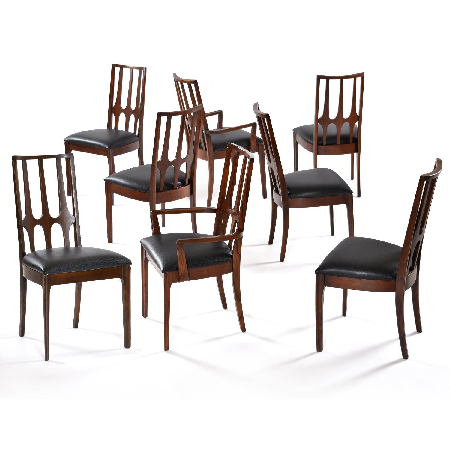 Mid-Century Modern Restored Broyhill Brasilia Dining Set with Expanding Table and 8 Chairs