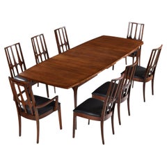 Restored Broyhill Brasilia Dining Set with Expanding Table and 8 Chairs