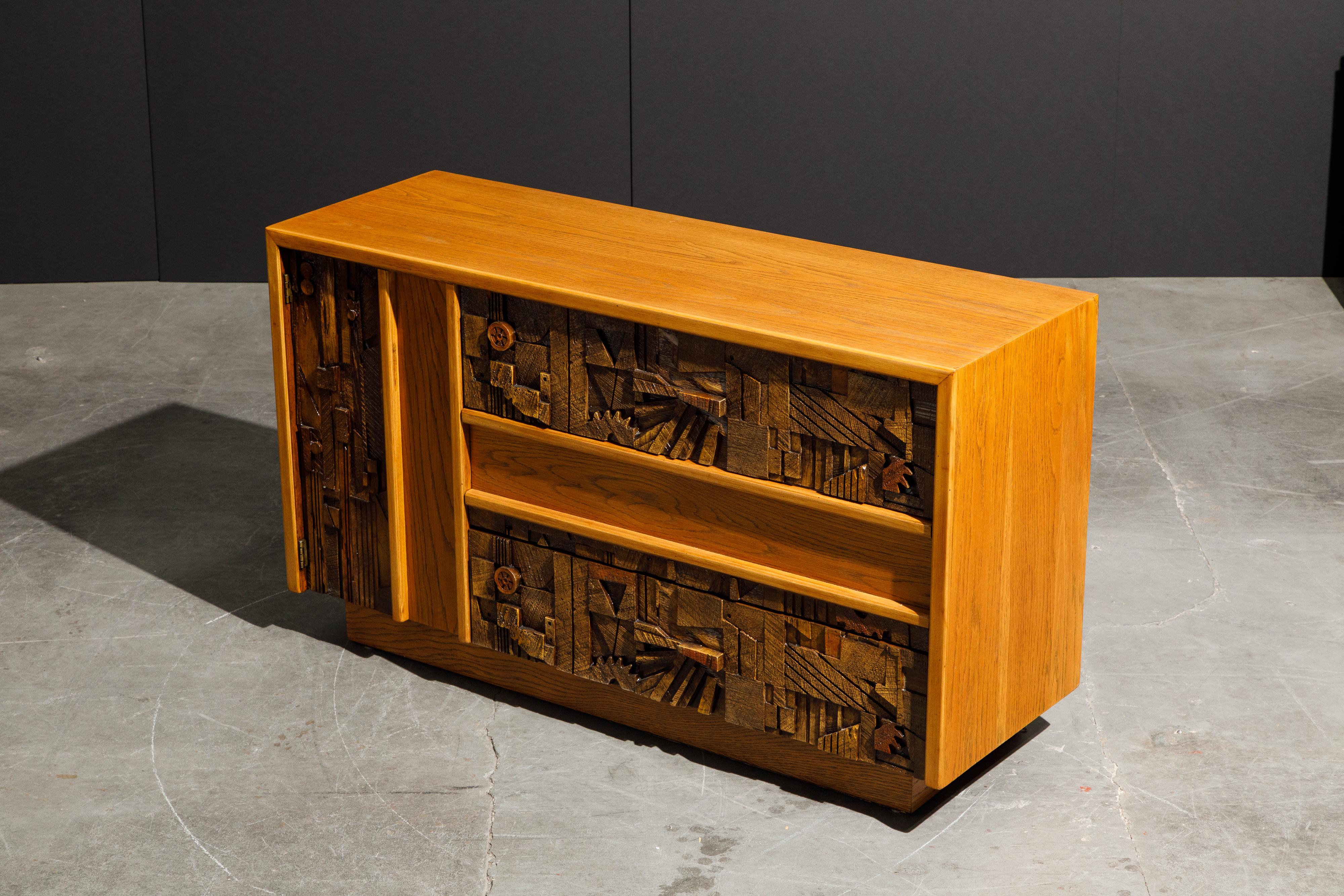 Restored Brutalist Sideboard Credenza Cabinet by Lane Altavista, 1960s, Signed 6
