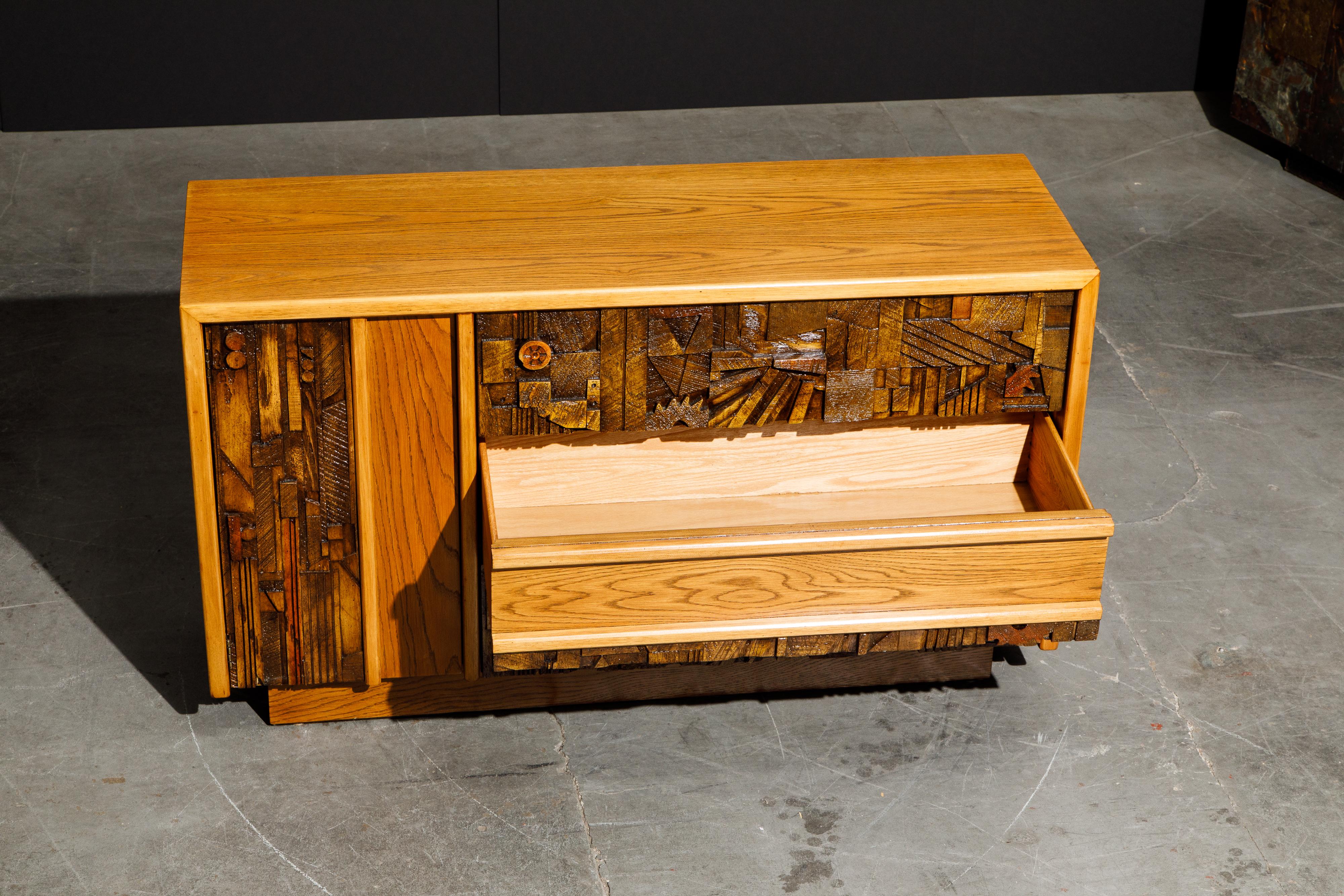 Restored Brutalist Sideboard Credenza Cabinet by Lane Altavista, 1960s, Signed 9