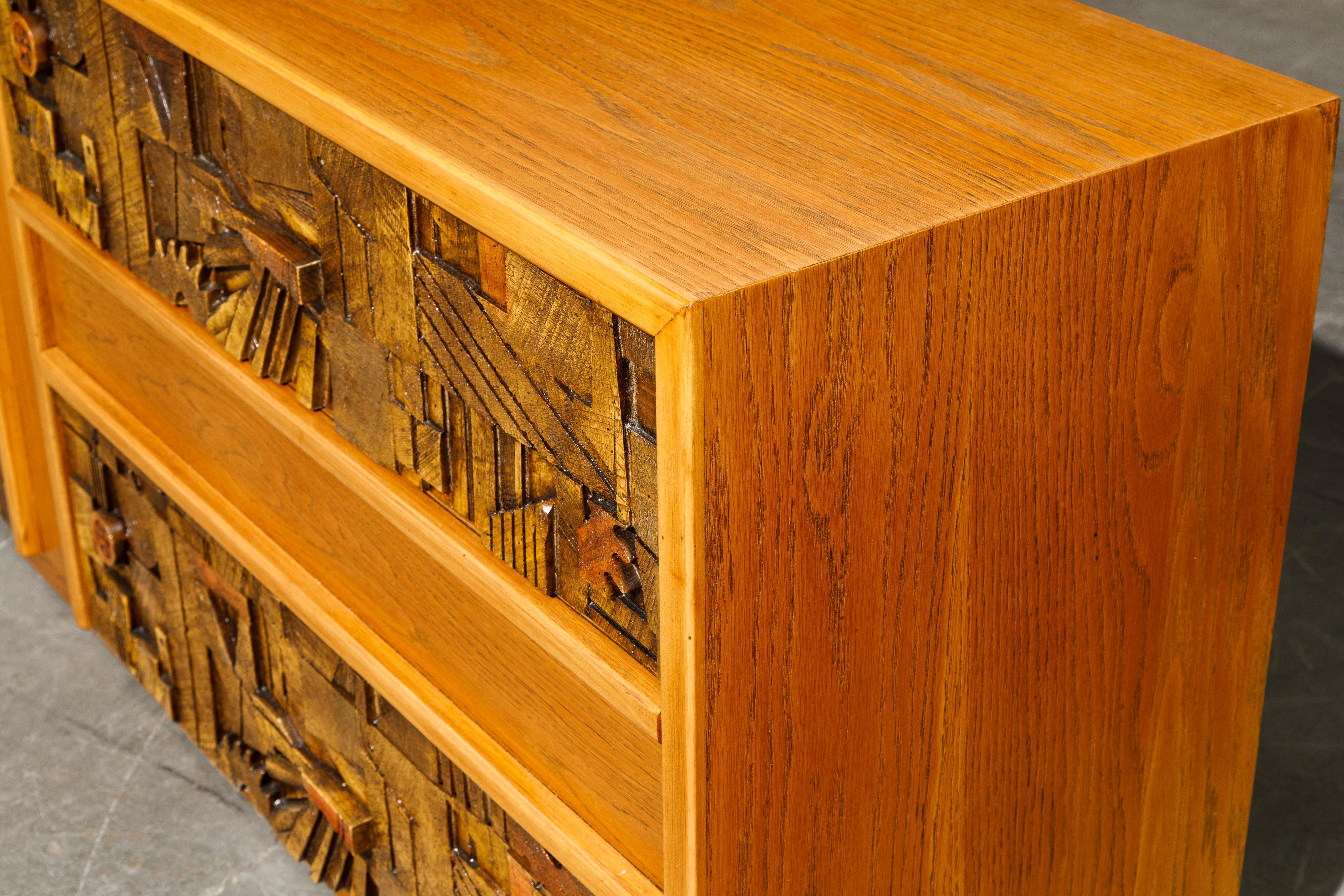 Restored Brutalist Sideboard Credenza Cabinet by Lane Altavista, 1960s, Signed 11