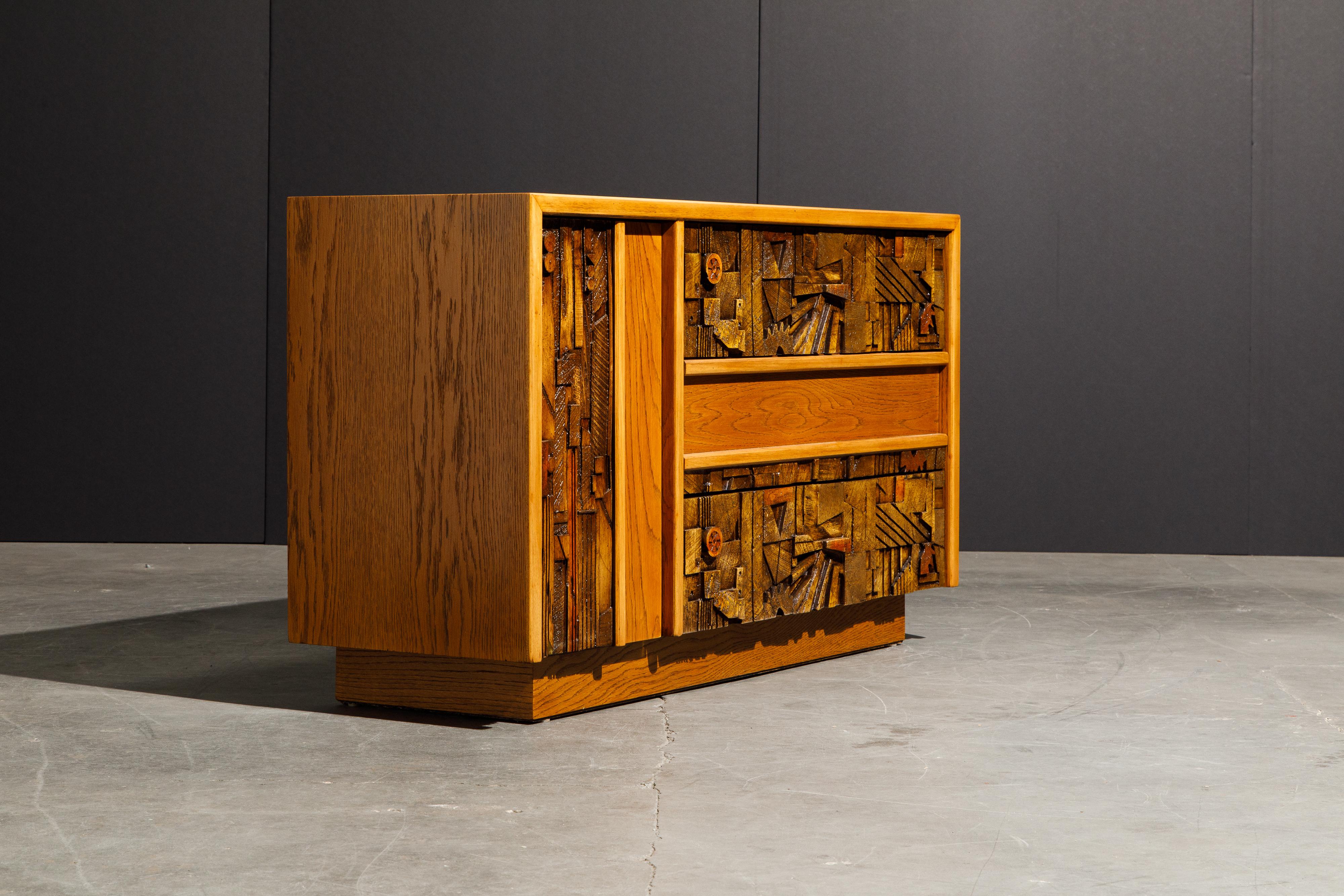 Restored Brutalist Sideboard Credenza Cabinet by Lane Altavista, 1960s, Signed 2