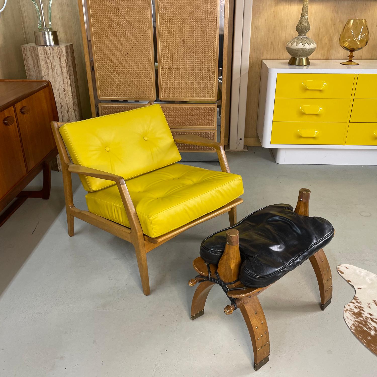 Restored Camel Saddle Footstool Ottoman 3
