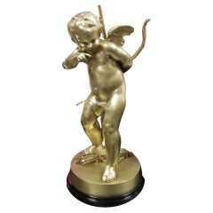 Restored Cherub Sculpture "Le Petit Malin" by Benoit Rougelet Converted Lamp