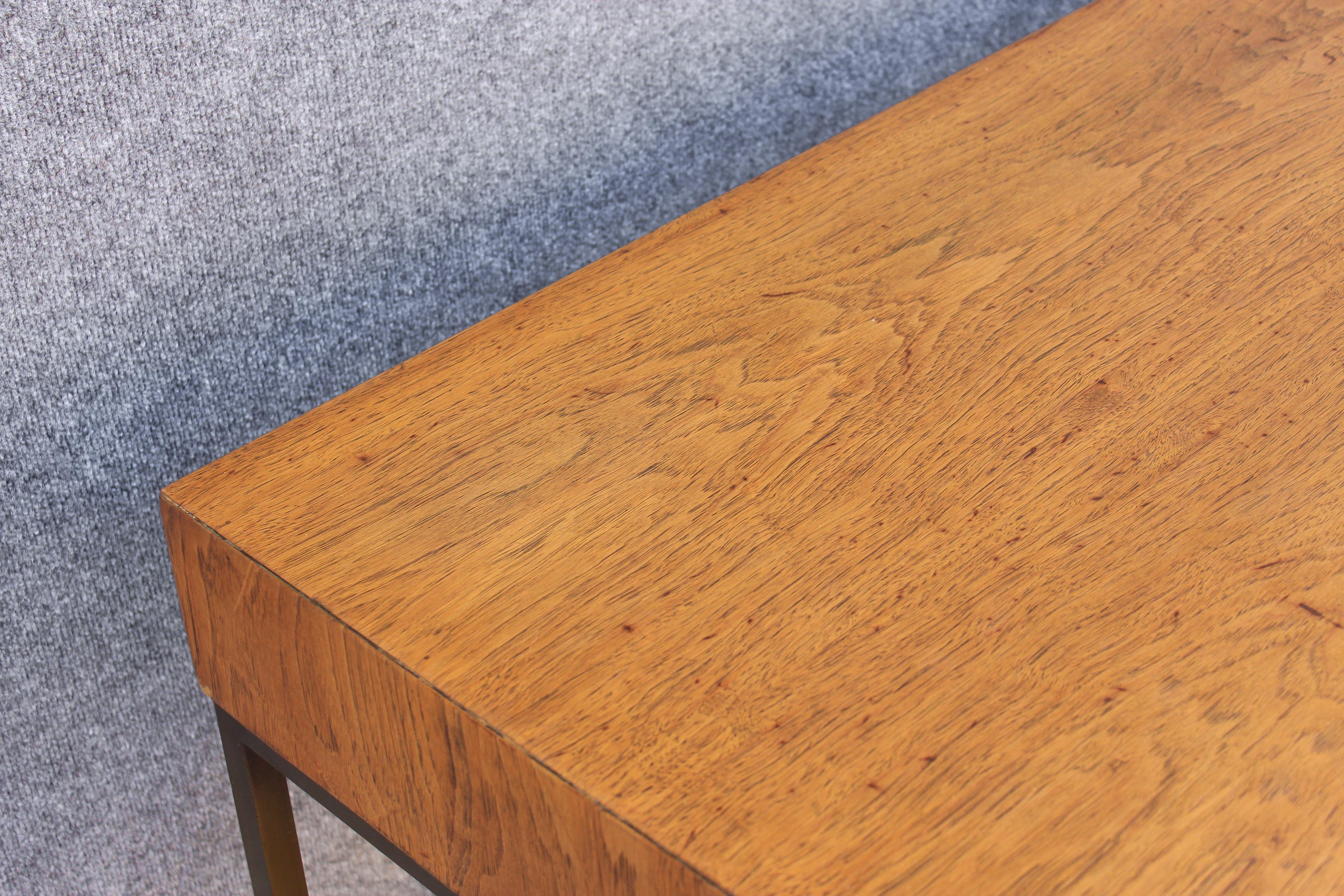 Restored Chestnut & Bronze 4-Drawer Large Desk by Jack Cartwright for Founders For Sale 9