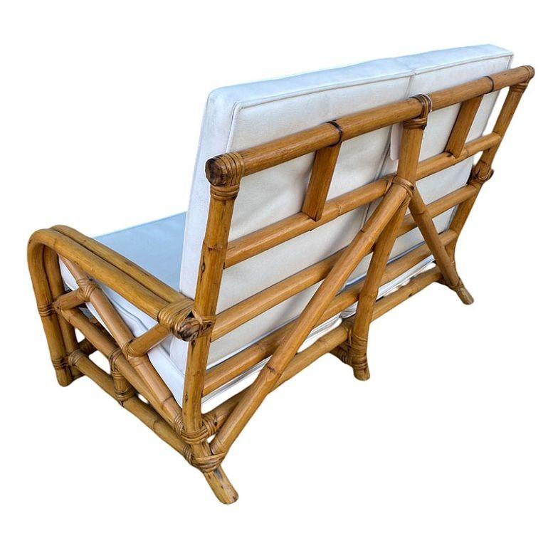Ensemble canapé et chaise longue en rotin à deux brins 