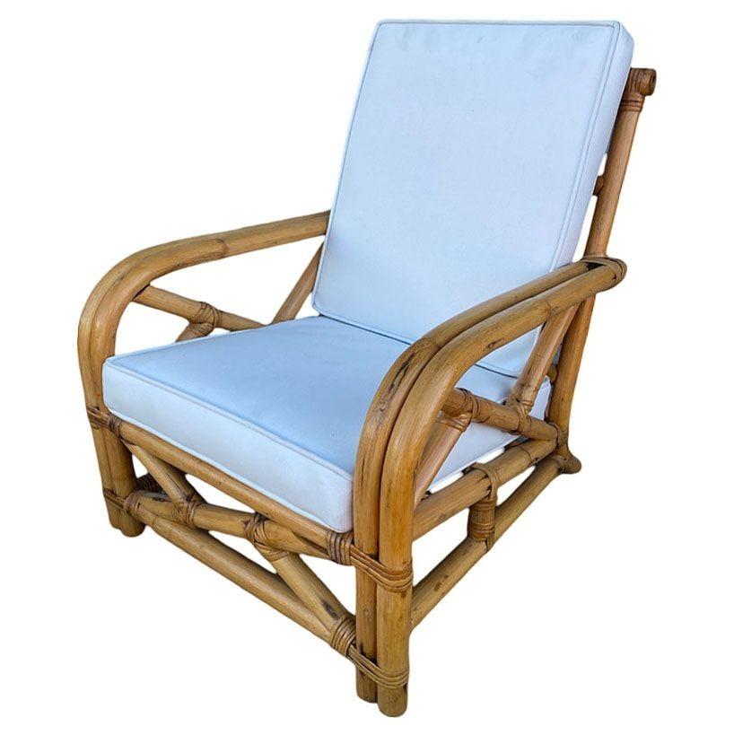 Milieu du XXe siècle Ensemble canapé et chaise longue en rotin à deux brins 