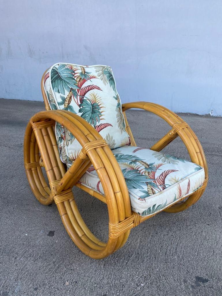 Restored Child Strand Round Pretzel Rattan Living Room Set For Sale 2