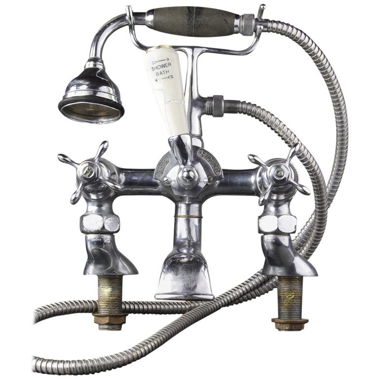 Restored Chrome Bath or Shower Mixer Tap Set, 20th Century For Sale at 1stDibs