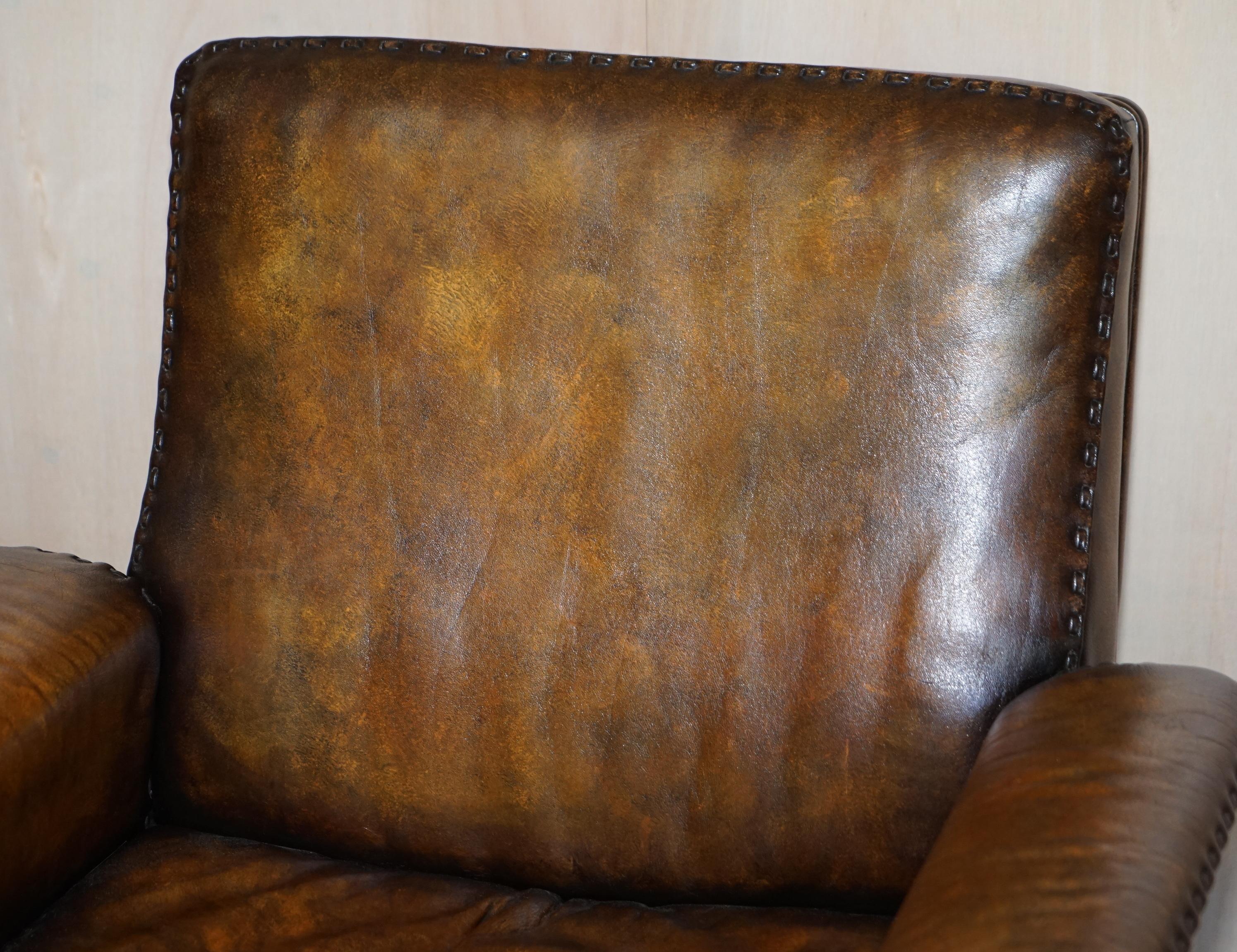 Restored circa 1960 De Sede DS-35 Brown Leather Office Captains Swivel Armchair 1