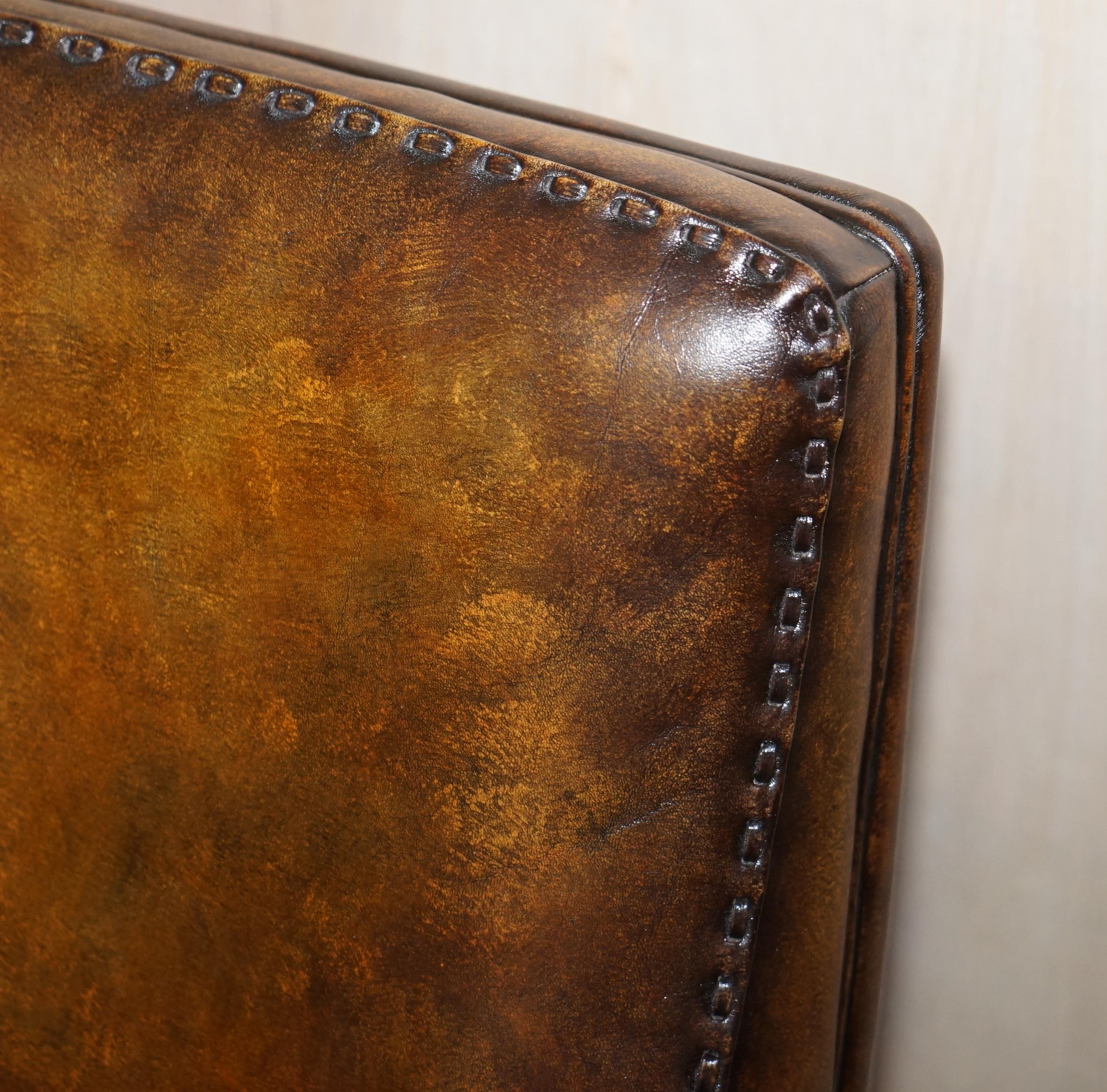 Restored circa 1960 De Sede DS-35 Brown Leather Office Captains Swivel Armchair 2