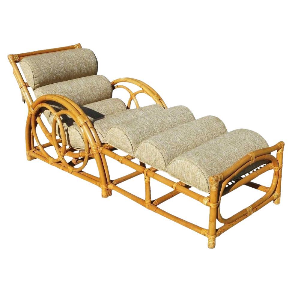 Restaurierte Kreise & Speed Arm Rattan Chaise Lounge Stuhl