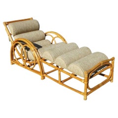 Restored Circles & Speed Arm Rattan Chaise Lounge Chair