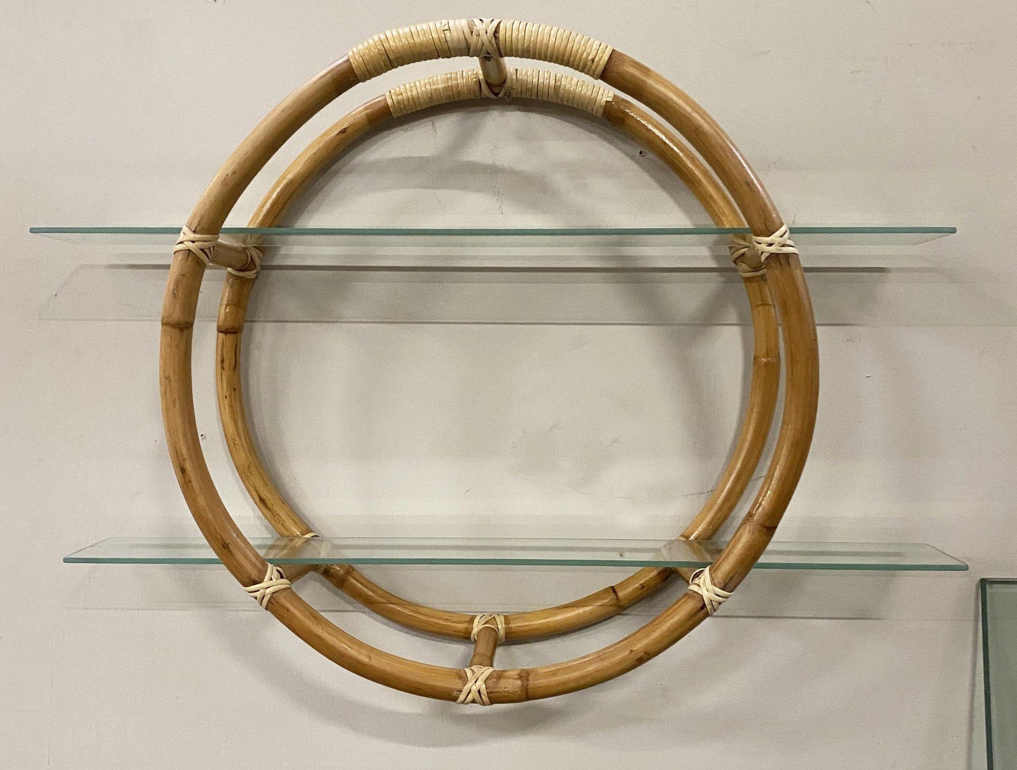 Mid-20th Century Restored Circular Rattan 