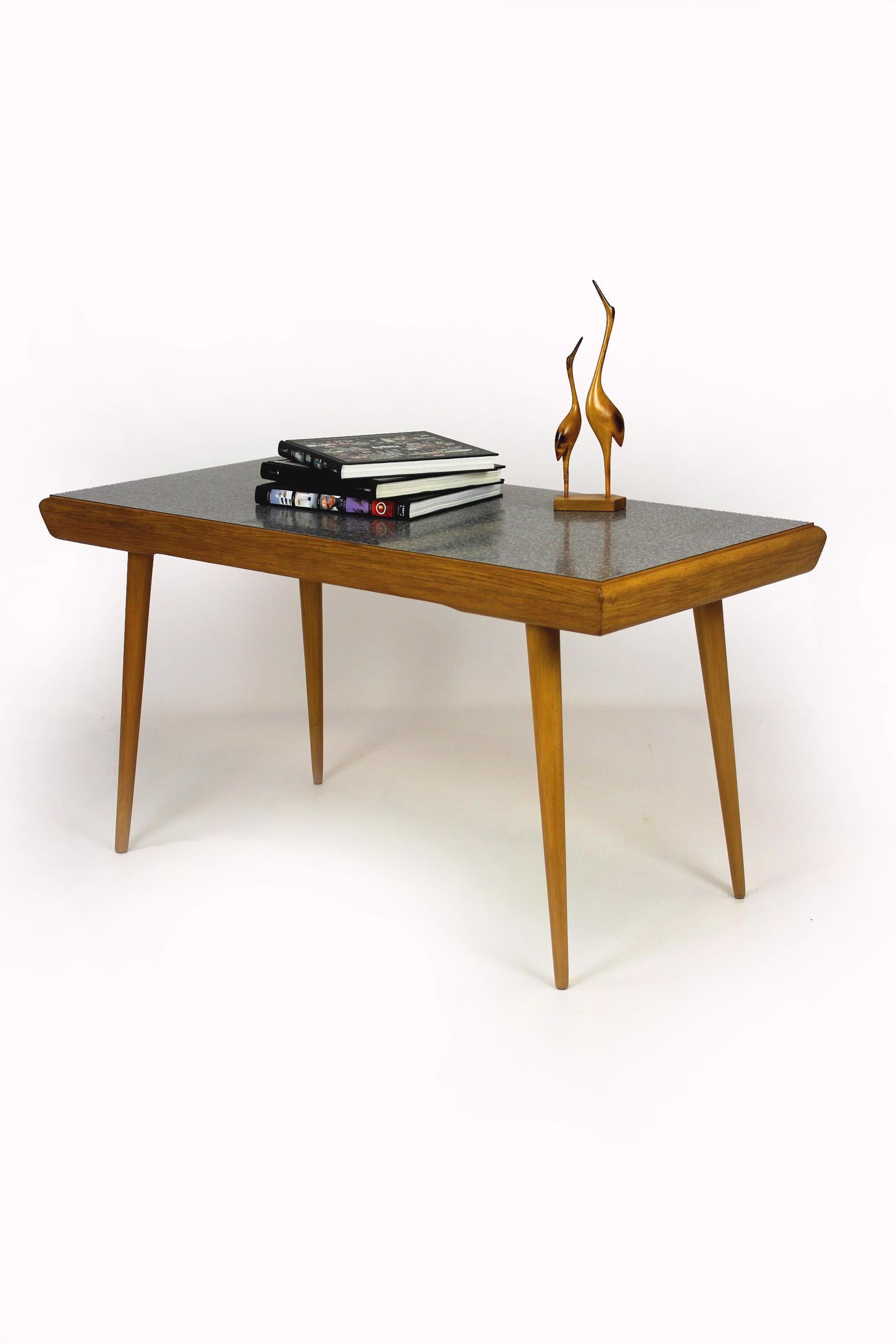 Restored Coffee Table with Formica Double-Sided Top, Czechoslovakia, 1960s For Sale 11