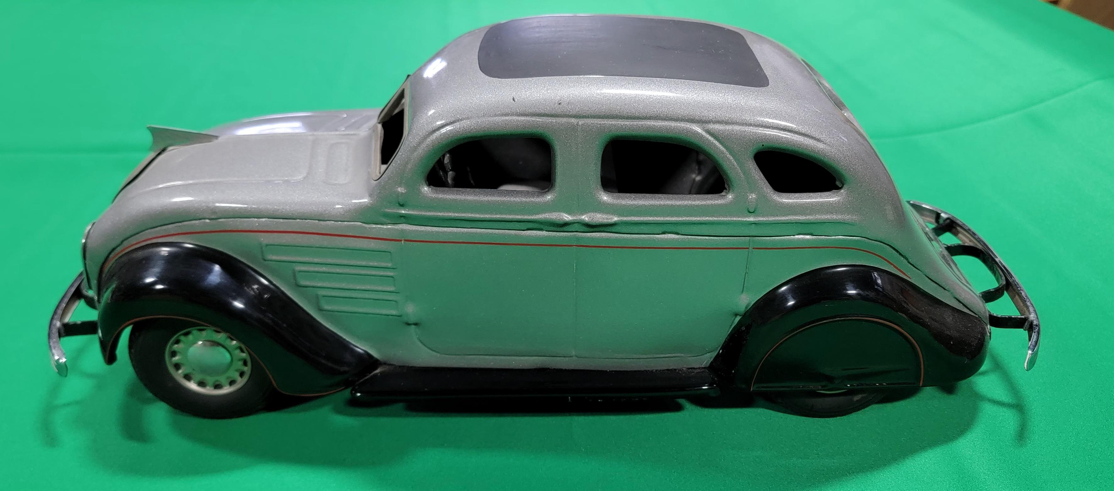 Restored Cor-Cor Pressed Steel Art Deco Toy Car 1934 Chrysler Airflow 6