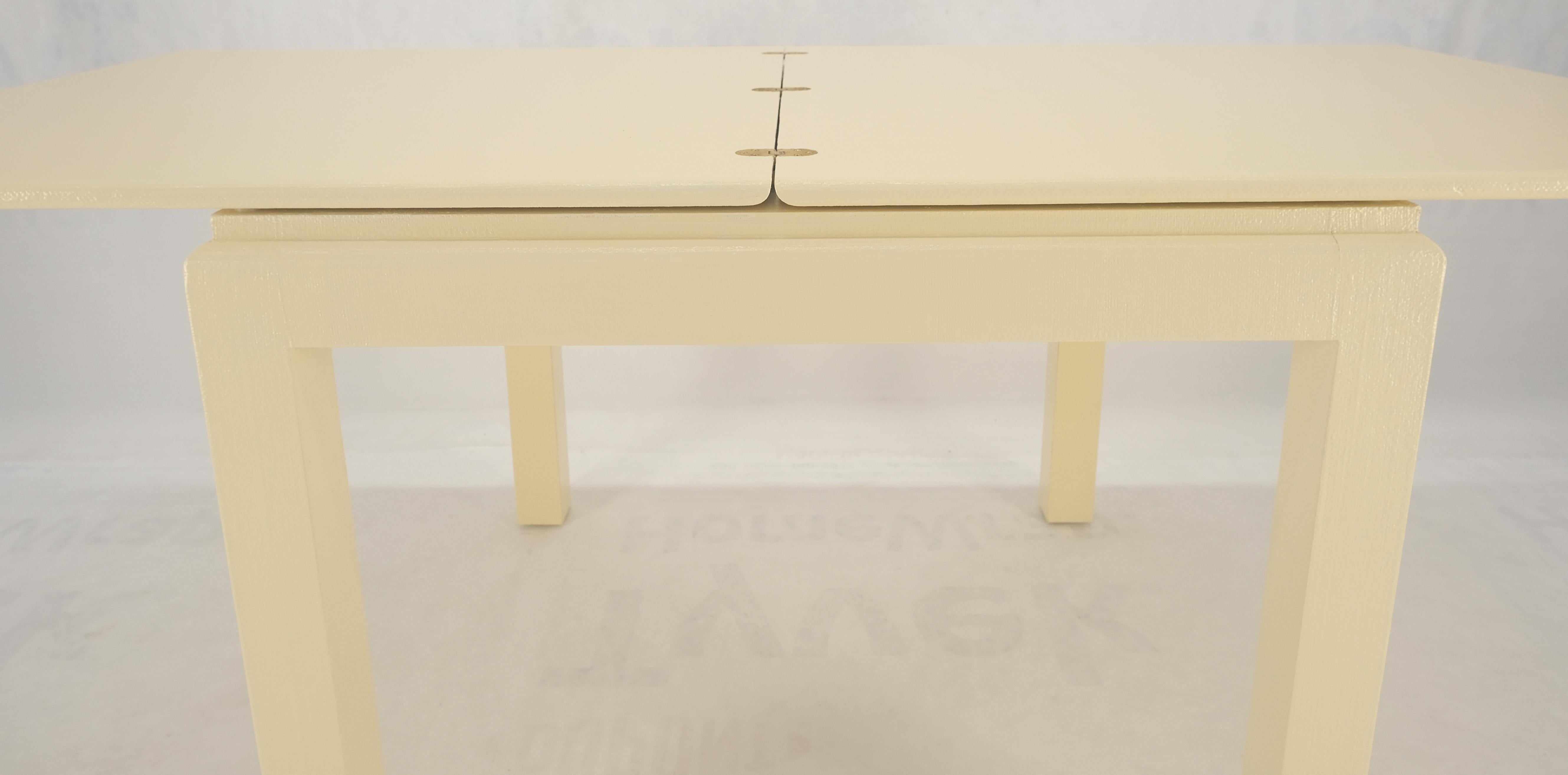 Restaurierter cremefarbener, beige lackierter, quadratischer Flip-Top-Esstisch aus Stoff mit Flip-Platte MINT! 6