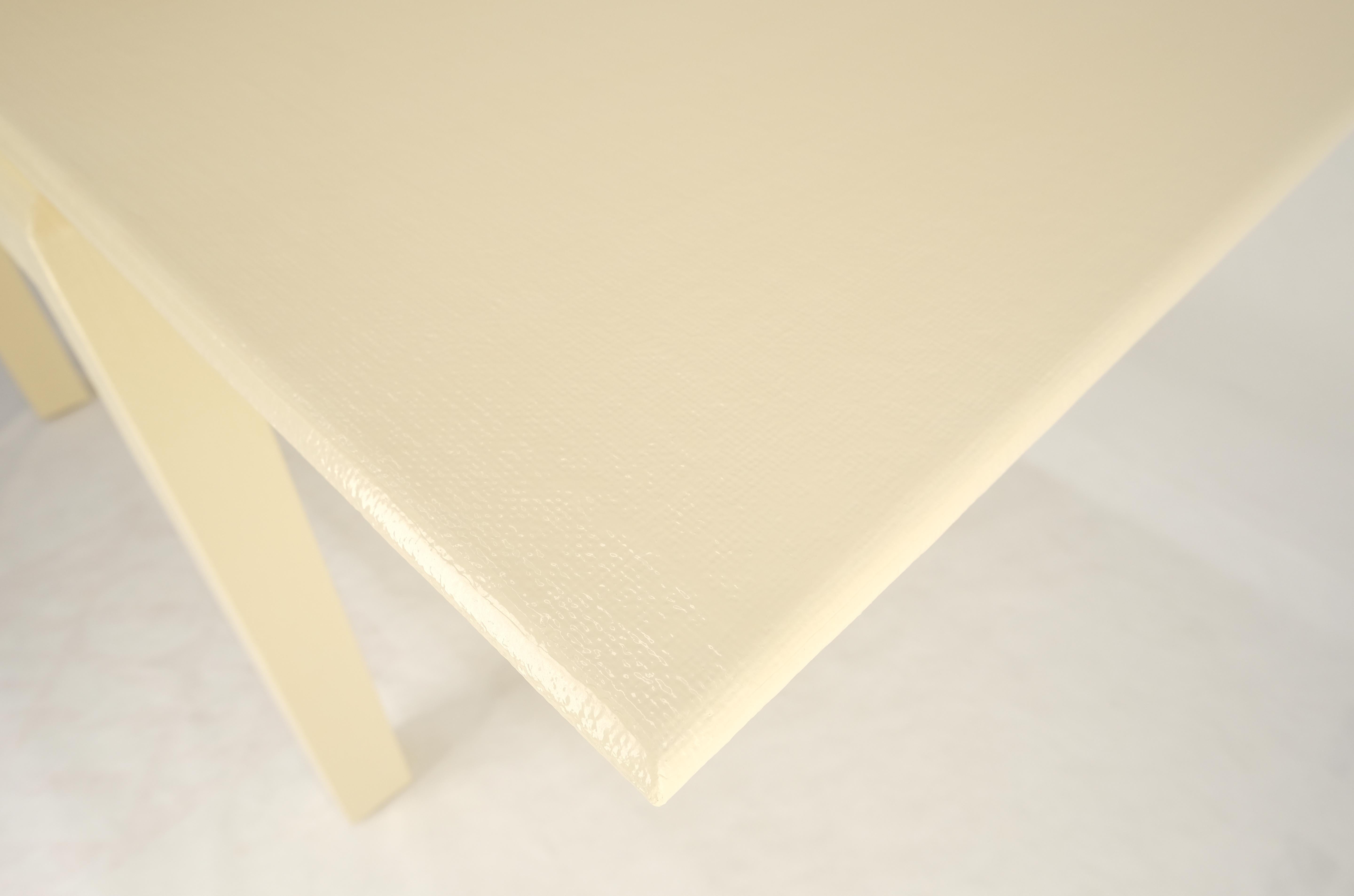 Restaurierter cremefarbener, beige lackierter, quadratischer Flip-Top-Esstisch aus Stoff mit Flip-Platte MINT! 7