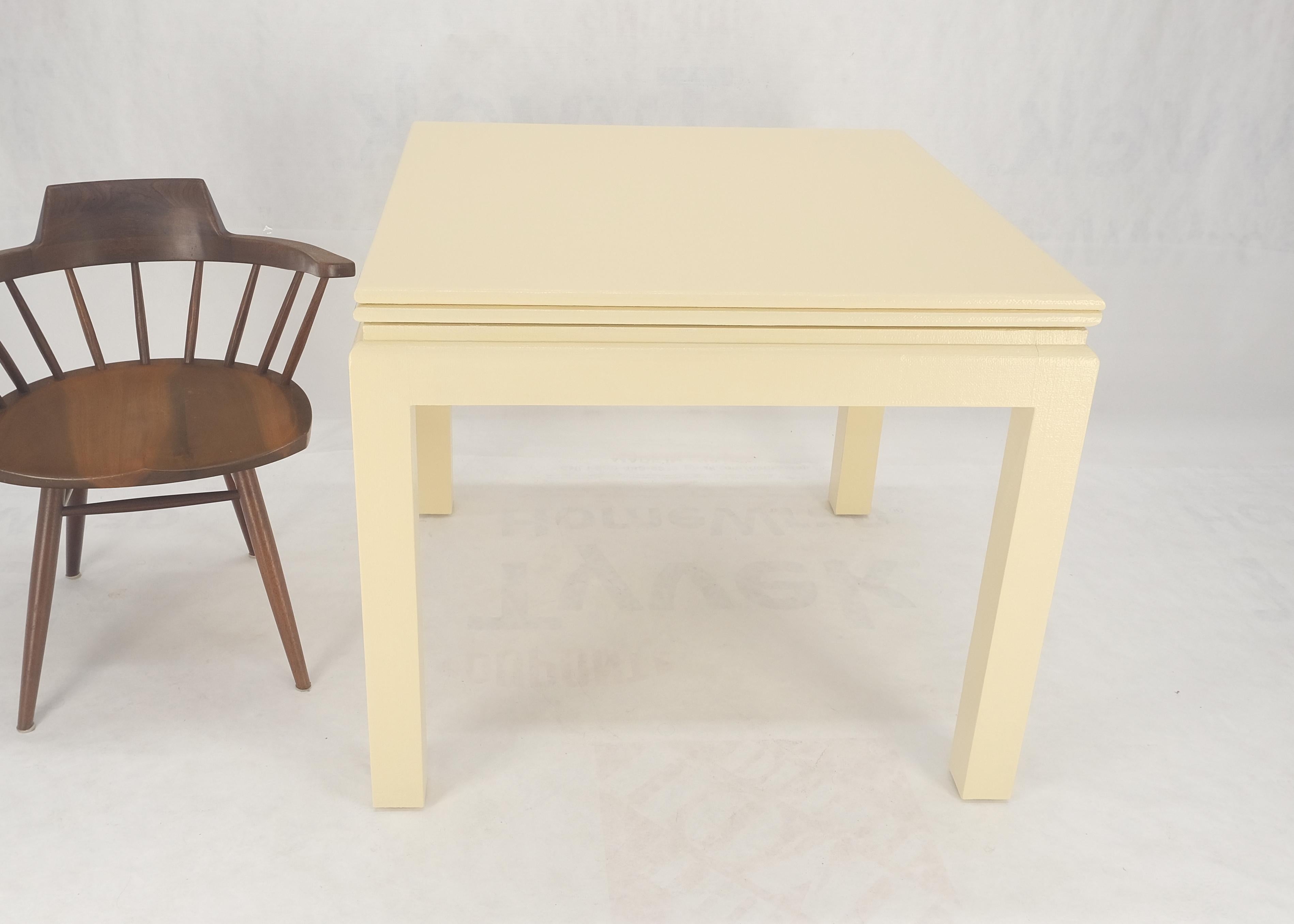 Restaurierter cremefarbener, beige lackierter, quadratischer Flip-Top-Esstisch aus Stoff mit Flip-Platte MINT! (Leinwand)