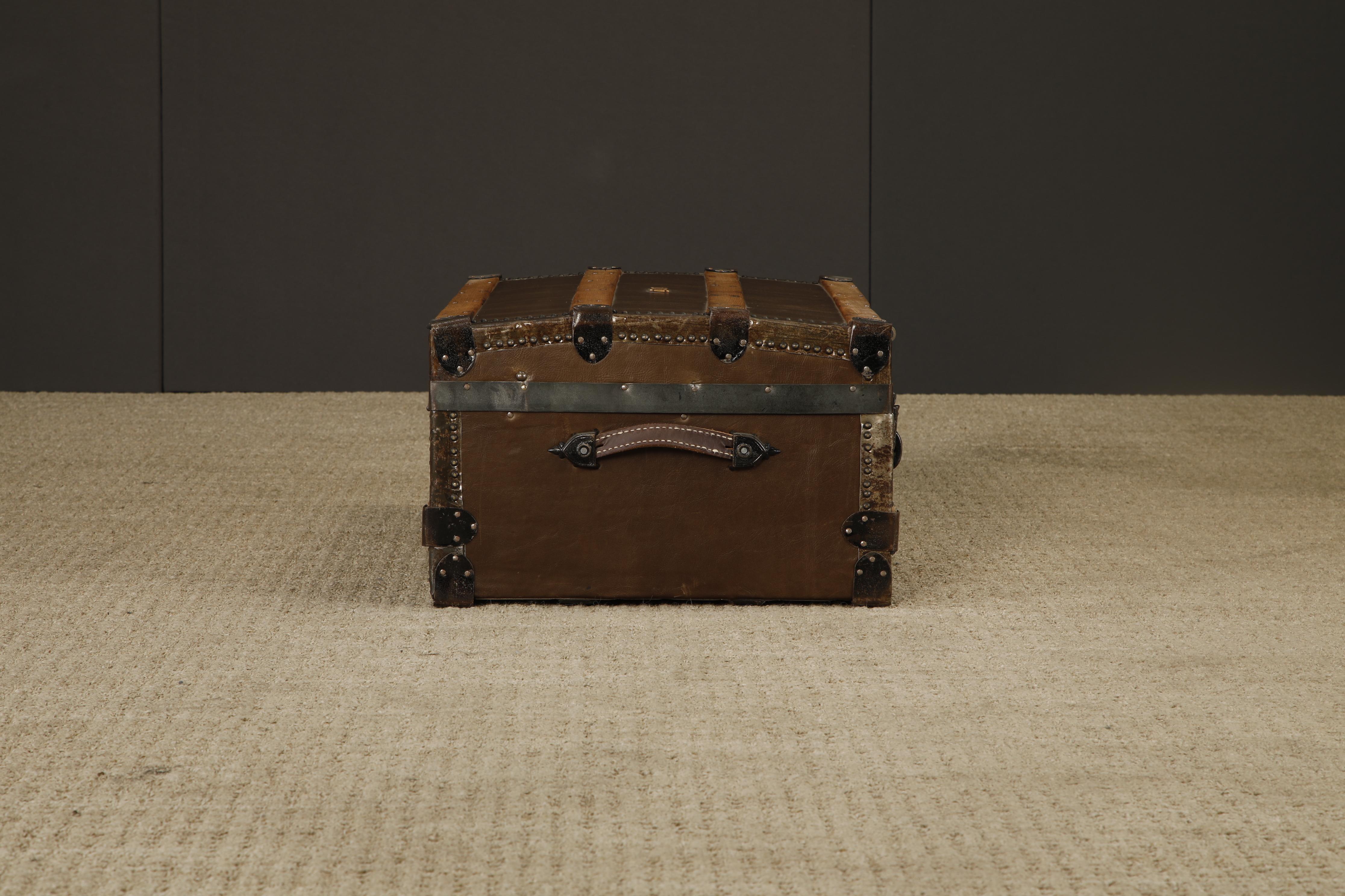 Malle en cuir restaurée de Crouch & Fitzgerald, c. 1920, signée en vente 6