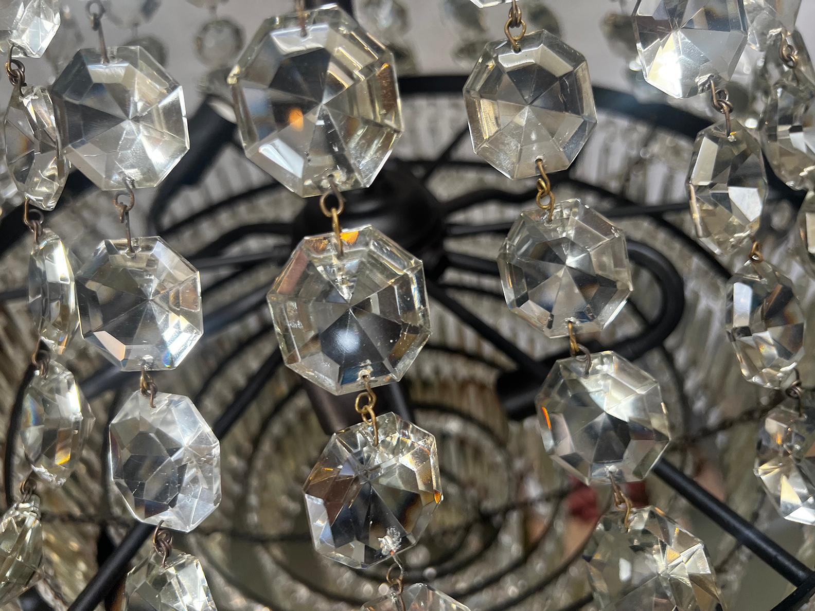 Early 20th Century Restored Crystal Empire Chandelier