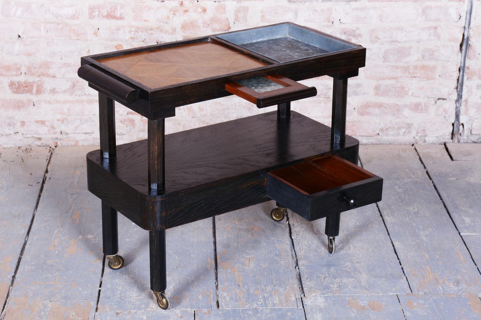Ceco Carrello cubista restaurato, Oak, mogano, polacco, ceco, anni 1910 in vendita