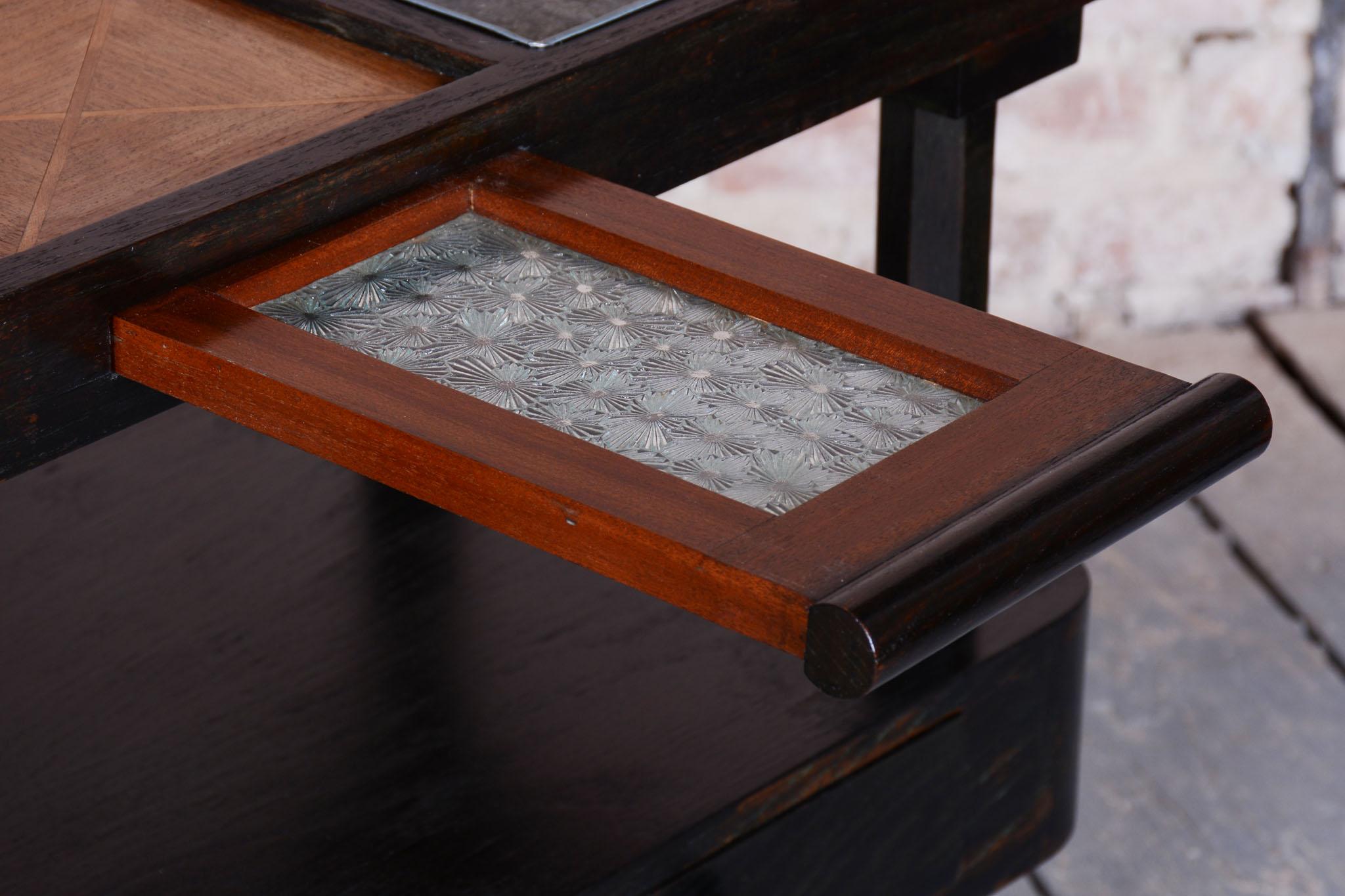 Carrello cubista restaurato, Oak, mogano, polacco, ceco, anni 1910 in vendita 1