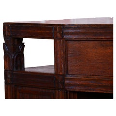 Restored Cubistic Writing Desk, Oak, Walnut, Revived Polish, Czech, 1910s