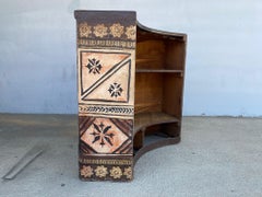 Restored Custom Wood Bar with Polynesian Tiki Paper Wrap, 1950