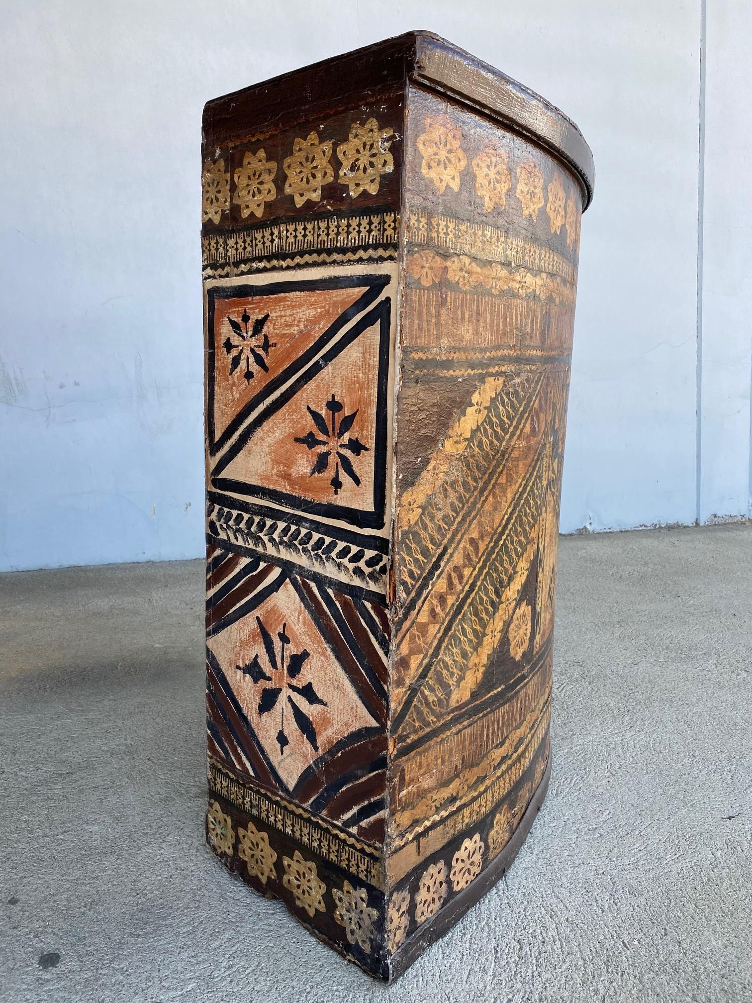 American Restored Custom Wood Bar with Polynesian Tiki Paper Wrap, 1950