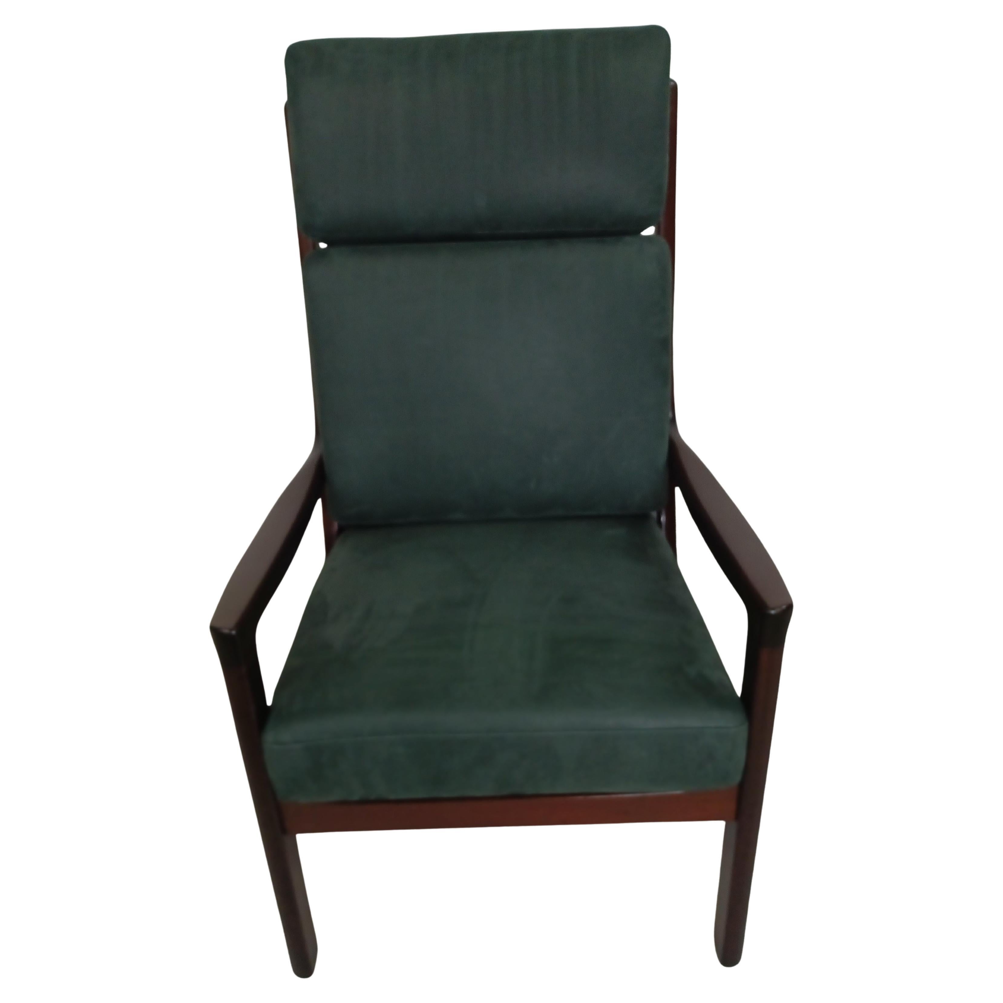 Restored Customizable Ole Wanscher Mahogany Lounge Chair Excellent Condition in vendita