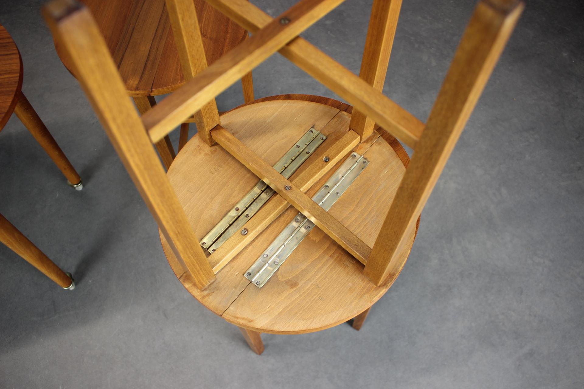Wood Restored Danish Teak Folding Table with Three Nesting Chairs by Poul Hundevad, 1 For Sale