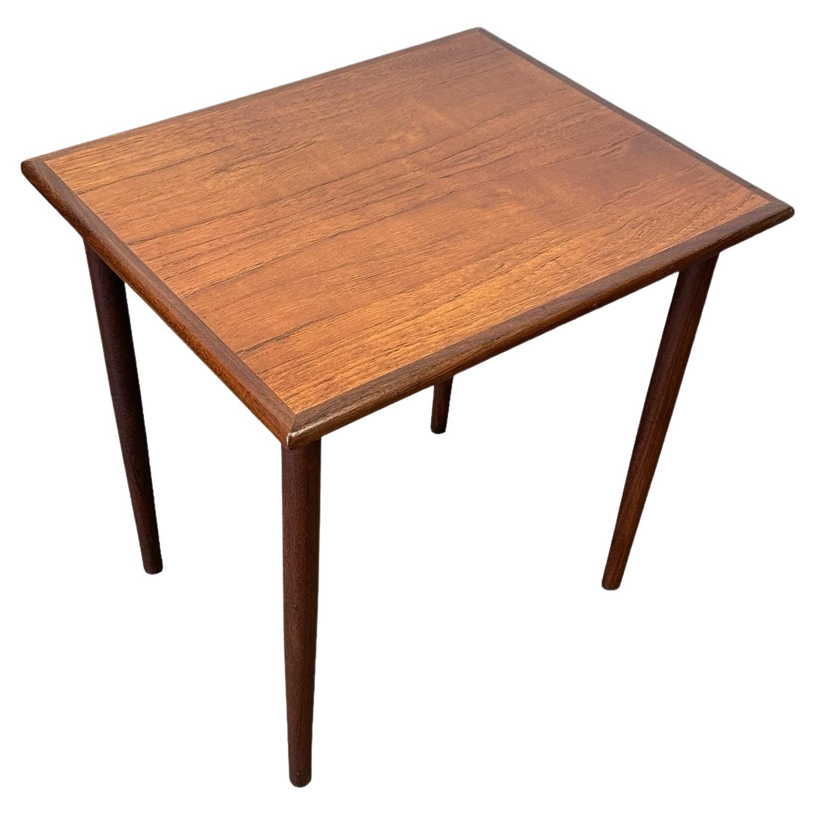 Restored Danish Teak Rectangular Side Table