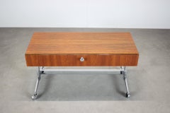 Restored Danish Teak Rolling Media Cabinet Console, 1970s