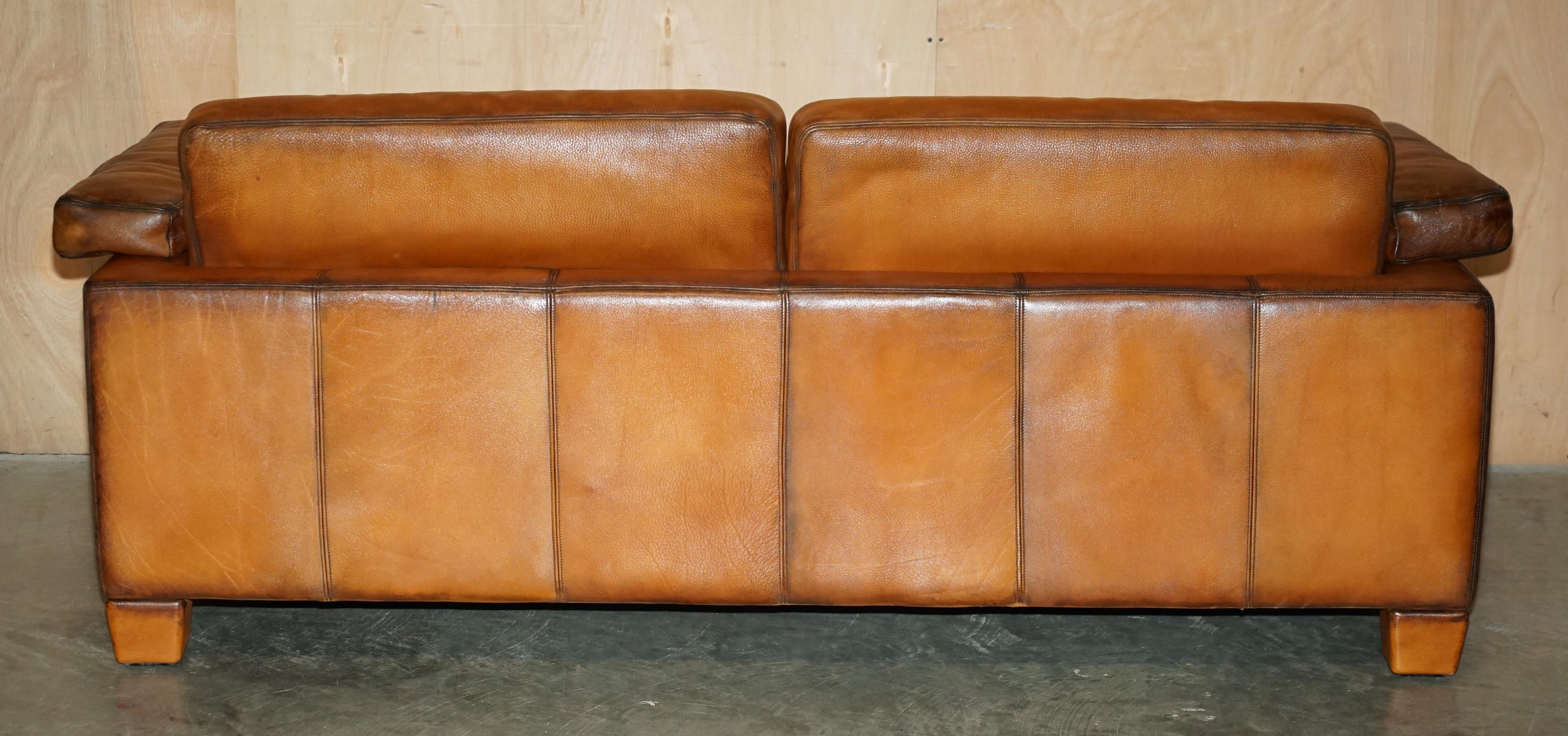 RESTORED DE SEDE DS17 BROWN BUFFALO NECK LEATHER THREE SEAT SOFA PART OF SUiTE en vente 6