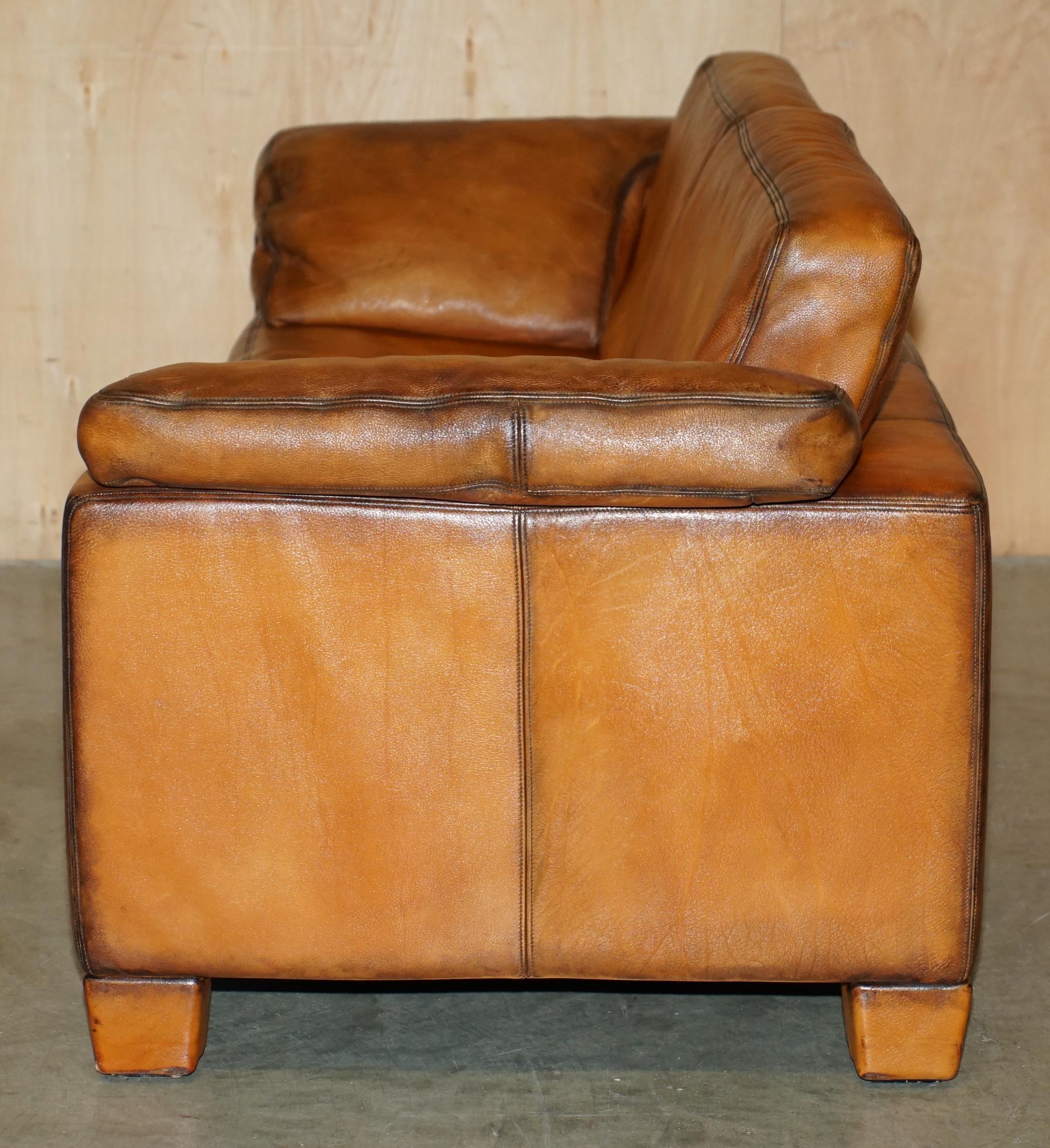 RESTORED DE SEDE DS17 BROWN BUFFALO NECK LEATHER THREE SEAT SOFA PART OF SUiTE en vente 8