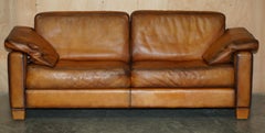 RESTORED DE SEDE DS17 BROWN BUFFALO NECK LEATHER THREE SEAT SOFA PART OF SUiTE