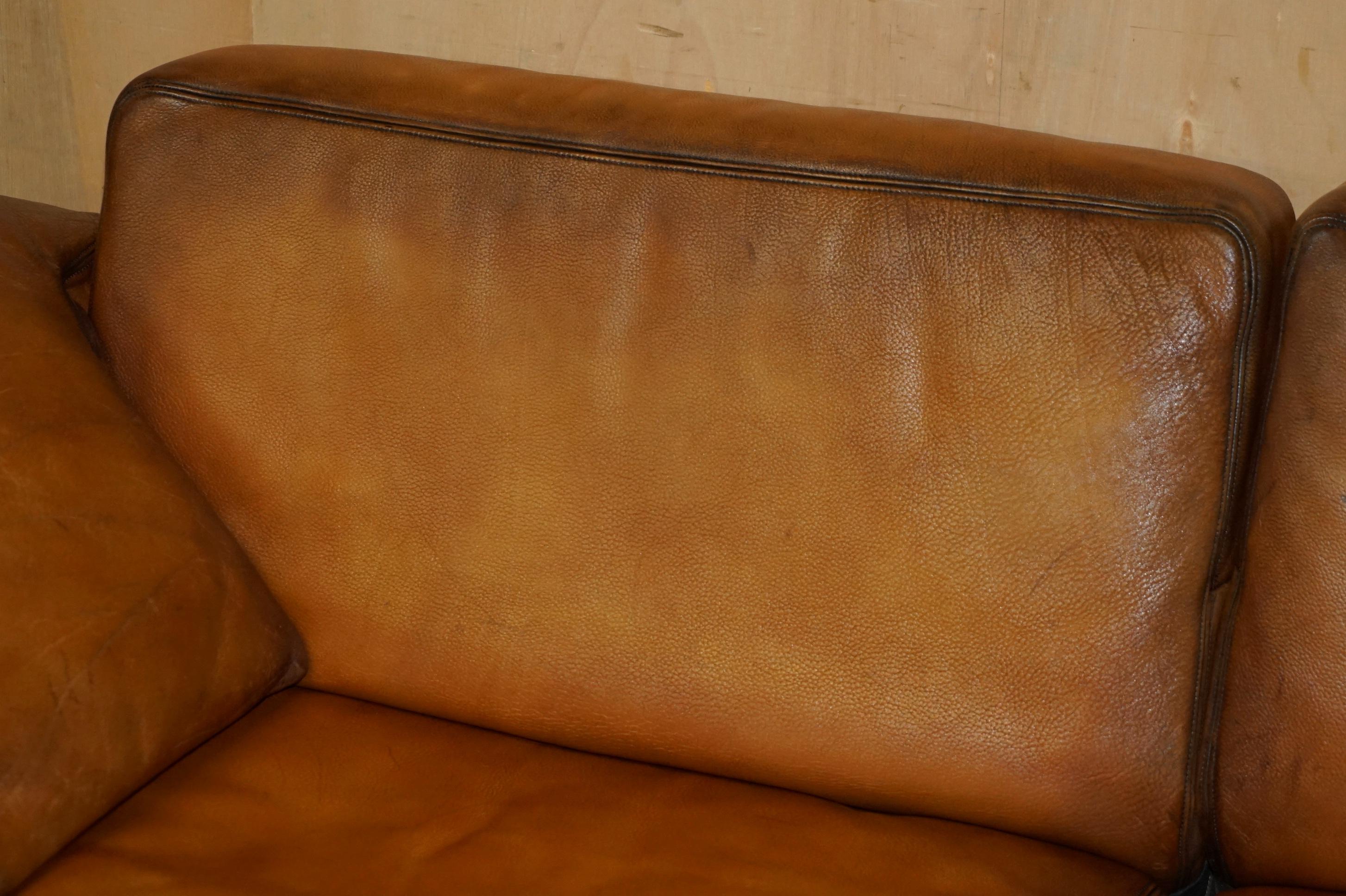 Fait main RESTORED DE SEDE DS17 BROWN BUFFALO NECK LEATHER THREE SEAT SOFA PART OF SUiTE en vente