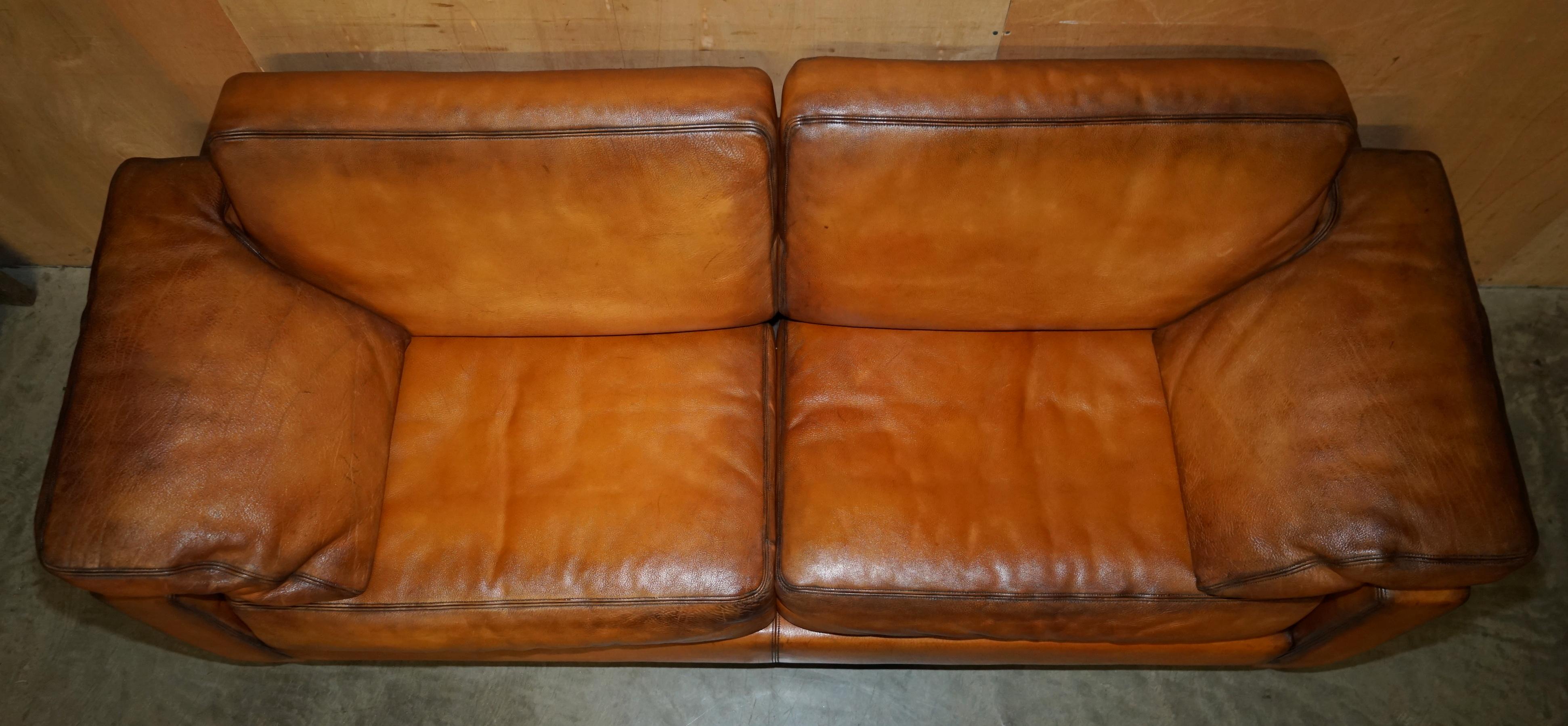 Fin du 20e siècle RESTORED DE SEDE DS17 BROWN BUFFALO NECK LEATHER THREE SEAT SOFA PART OF SUiTE en vente