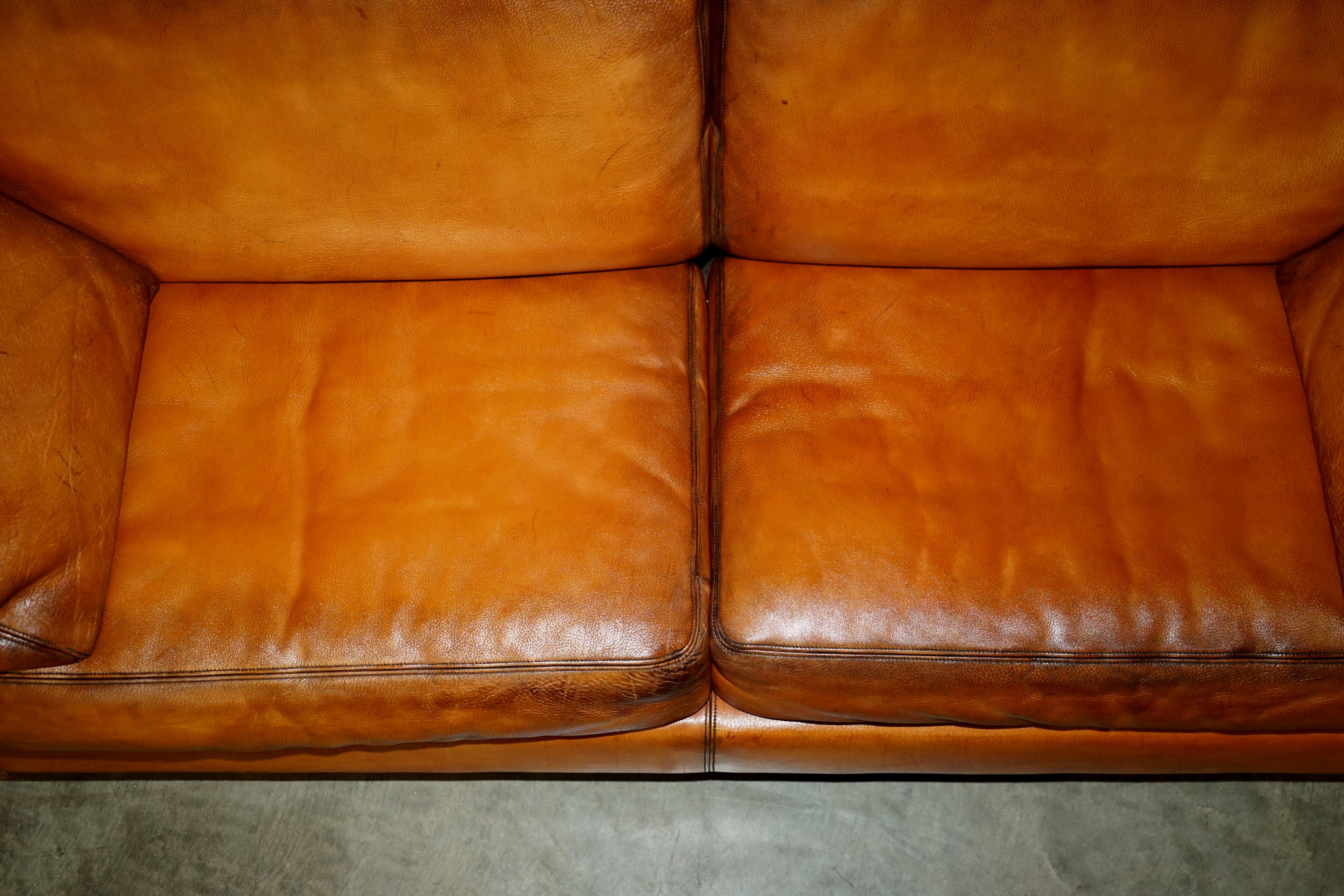 Cuir RESTORED DE SEDE DS17 BROWN BUFFALO NECK LEATHER THREE SEAT SOFA PART OF SUiTE en vente