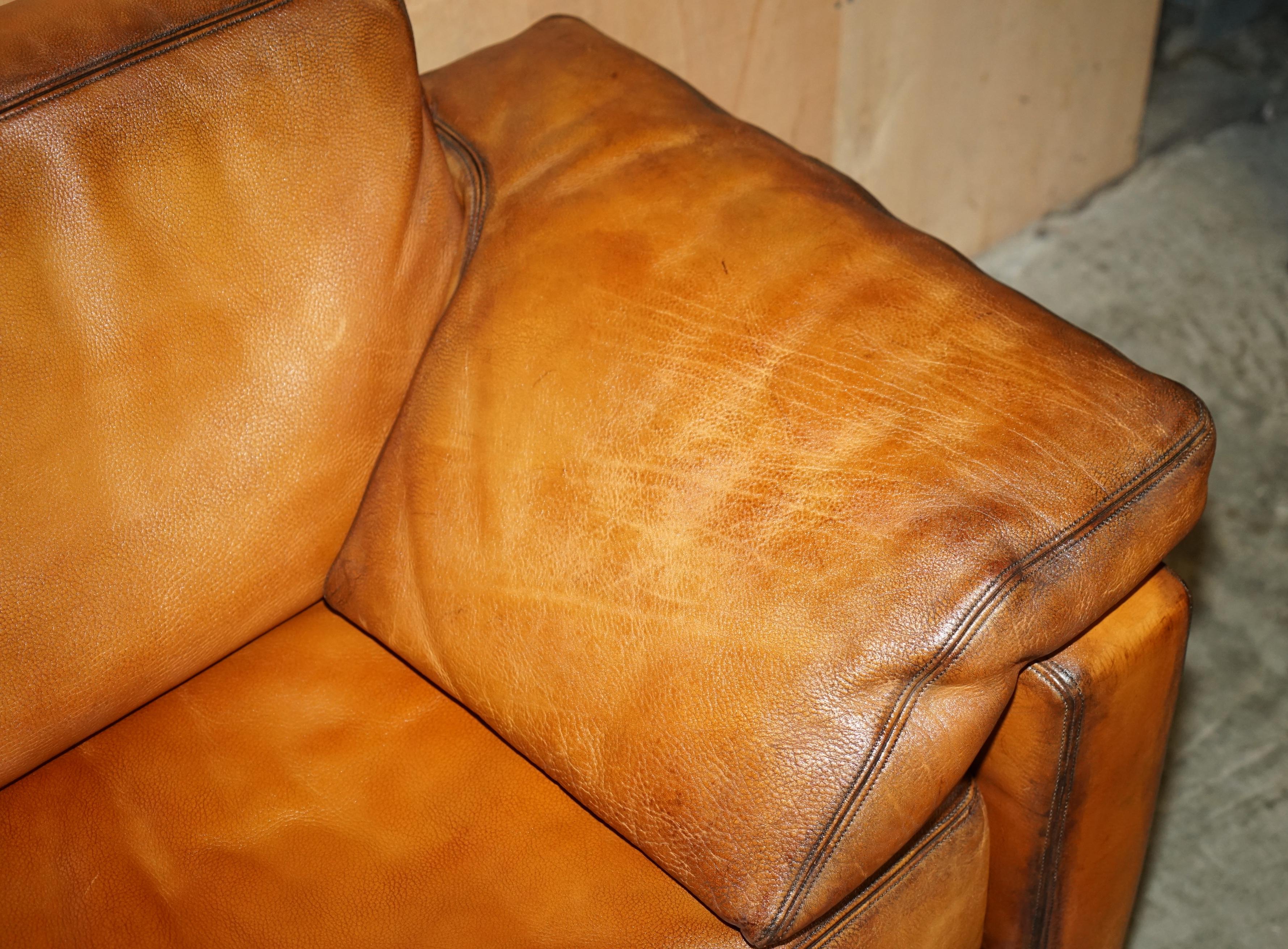 RESTORED DE SEDE DS17 BROWN BUFFALO NECK LEATHER THREE SEAT SOFA PART OF SUiTE en vente 1