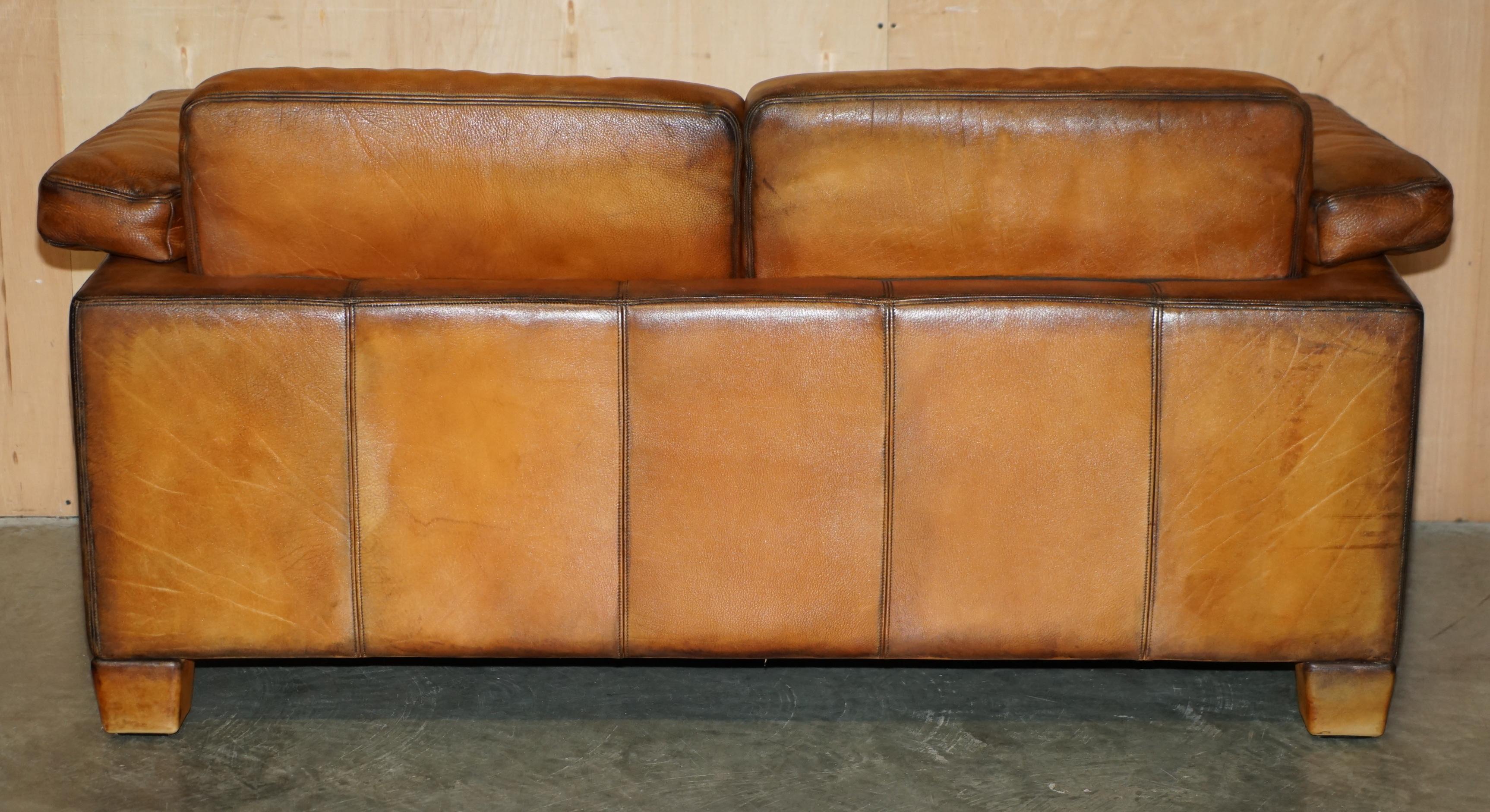 RESTORED DE SEDE DS17 BROWN BUFFALO NECK LEATHER TWO SEAT SOFA PART OF SUiTE en vente 7