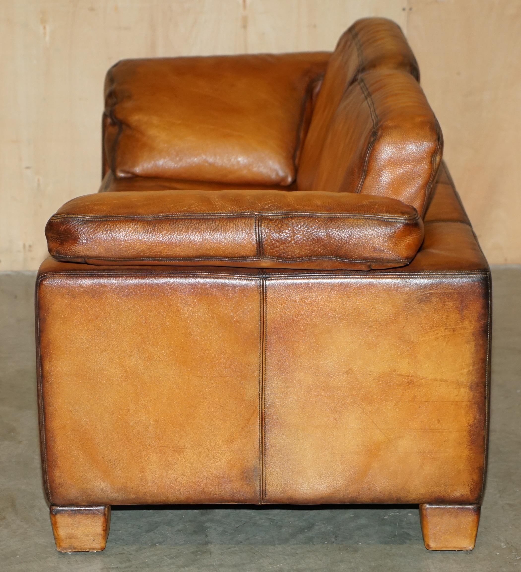 RESTORED DE SEDE DS17 BROWN BUFFALO NECK LEATHER TWO SEAT SOFA PART OF SUiTE en vente 10