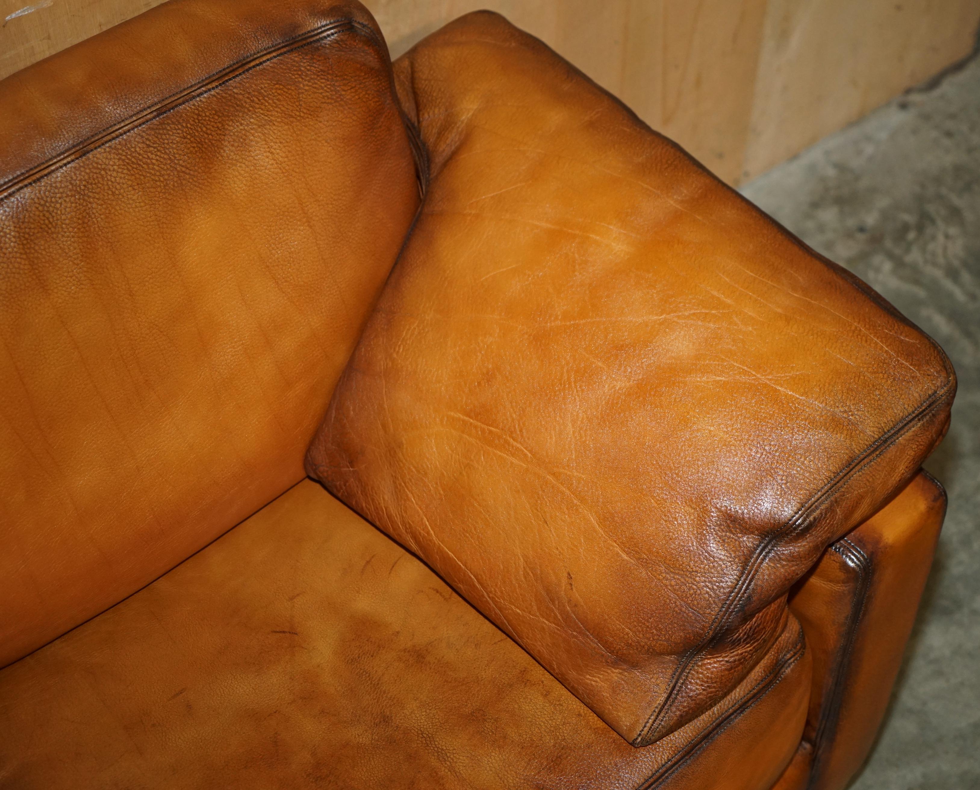 Fin du 20e siècle RESTORED DE SEDE DS17 BROWN BUFFALO NECK LEATHER TWO SEAT SOFA PART OF SUiTE en vente
